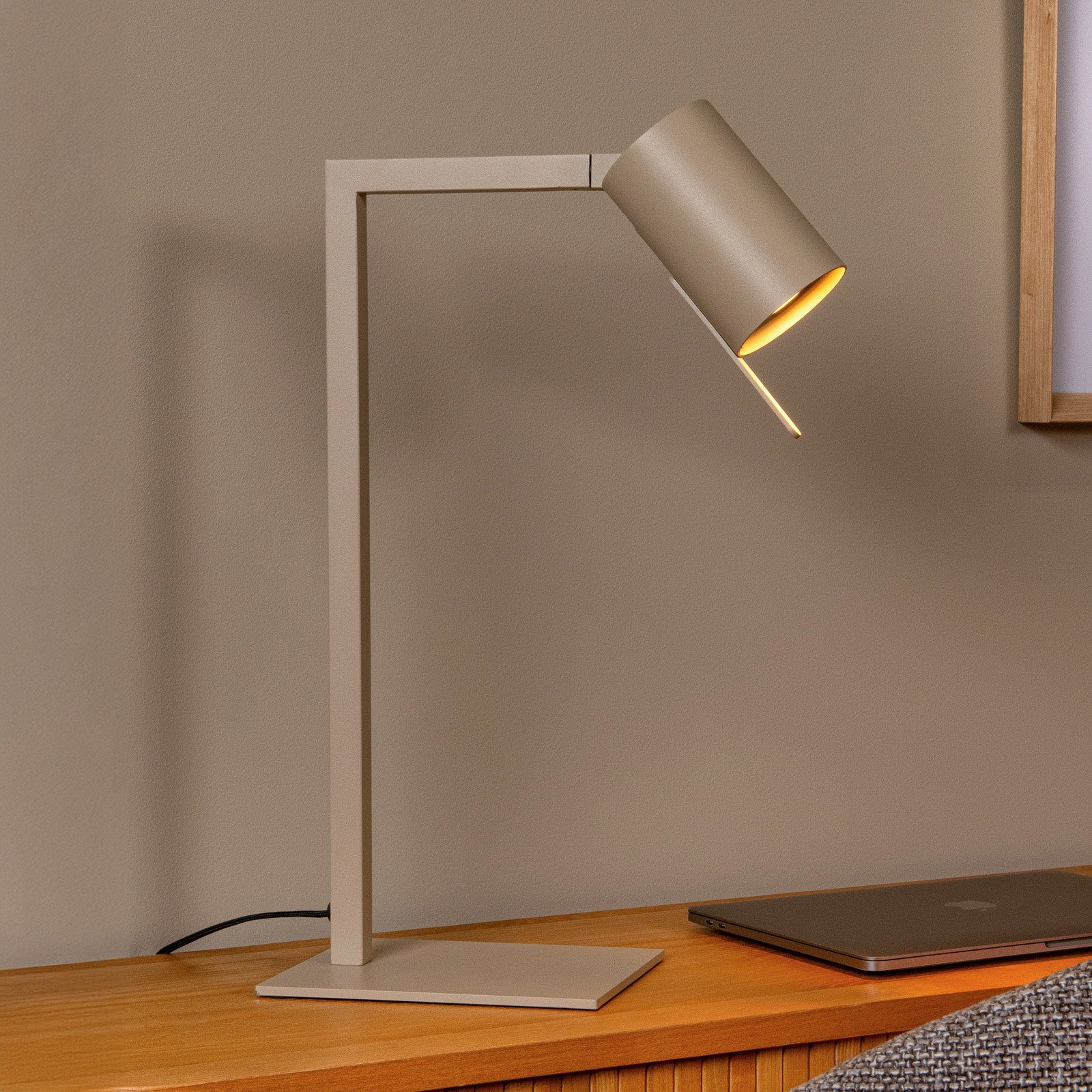 Lucide Lampă de birou Lesley gri-maro înălțime 50 cm metal - Studiu / Birou - Modern - taupe