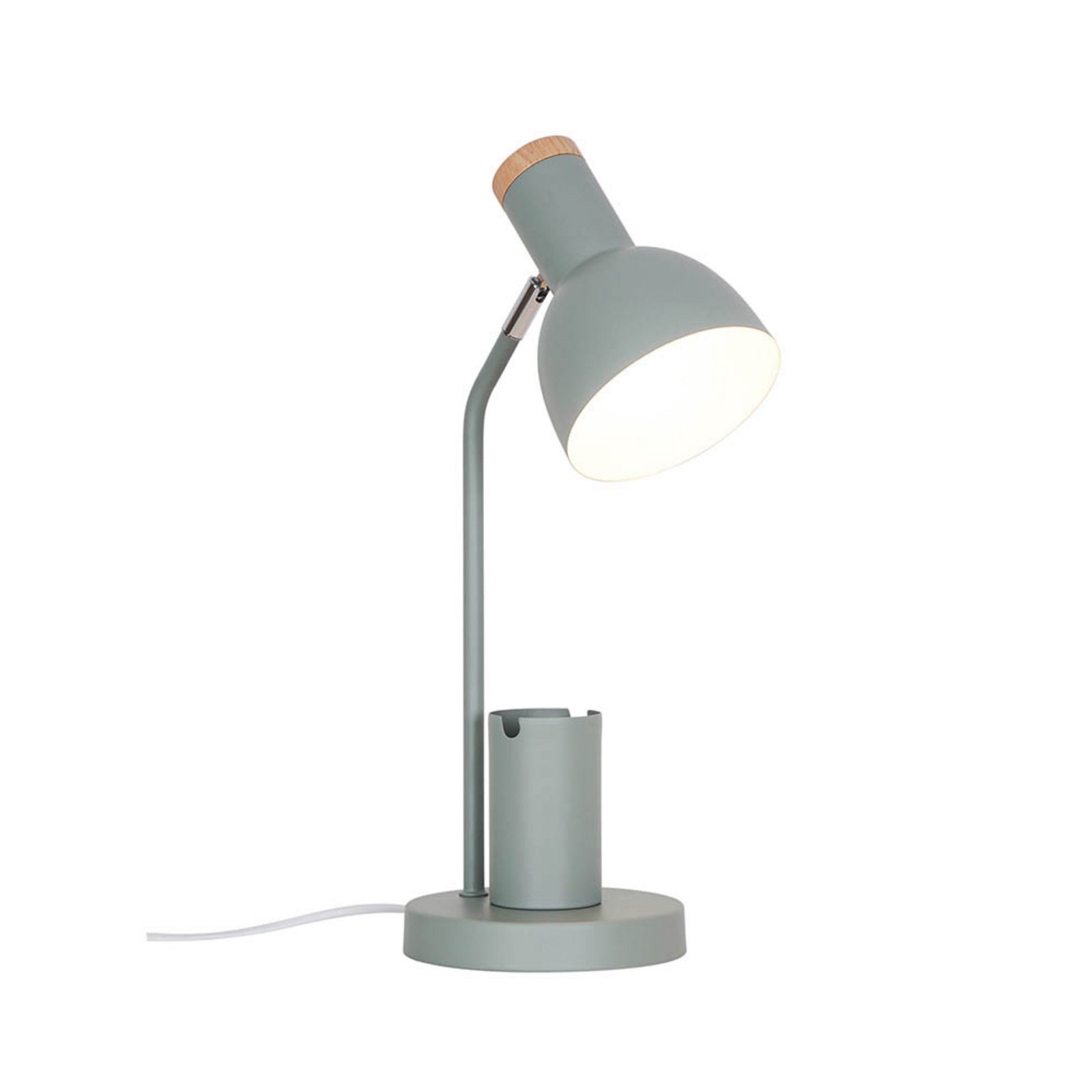 Stolová lampa Devone, prachovo zelená, výška 43 cm, kov