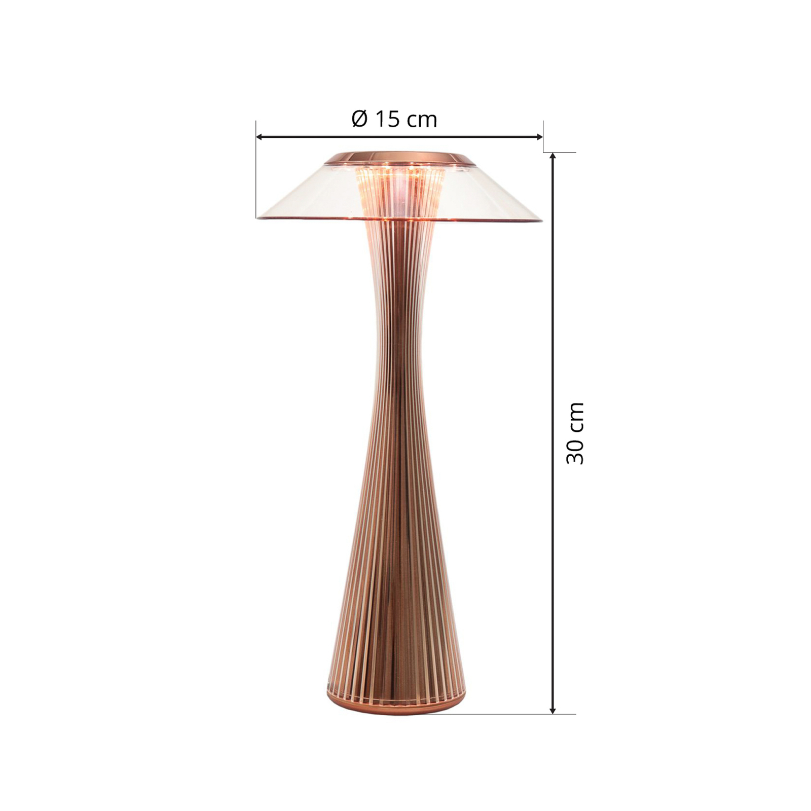 Kartell Space - LED designová stolní lampa, měď