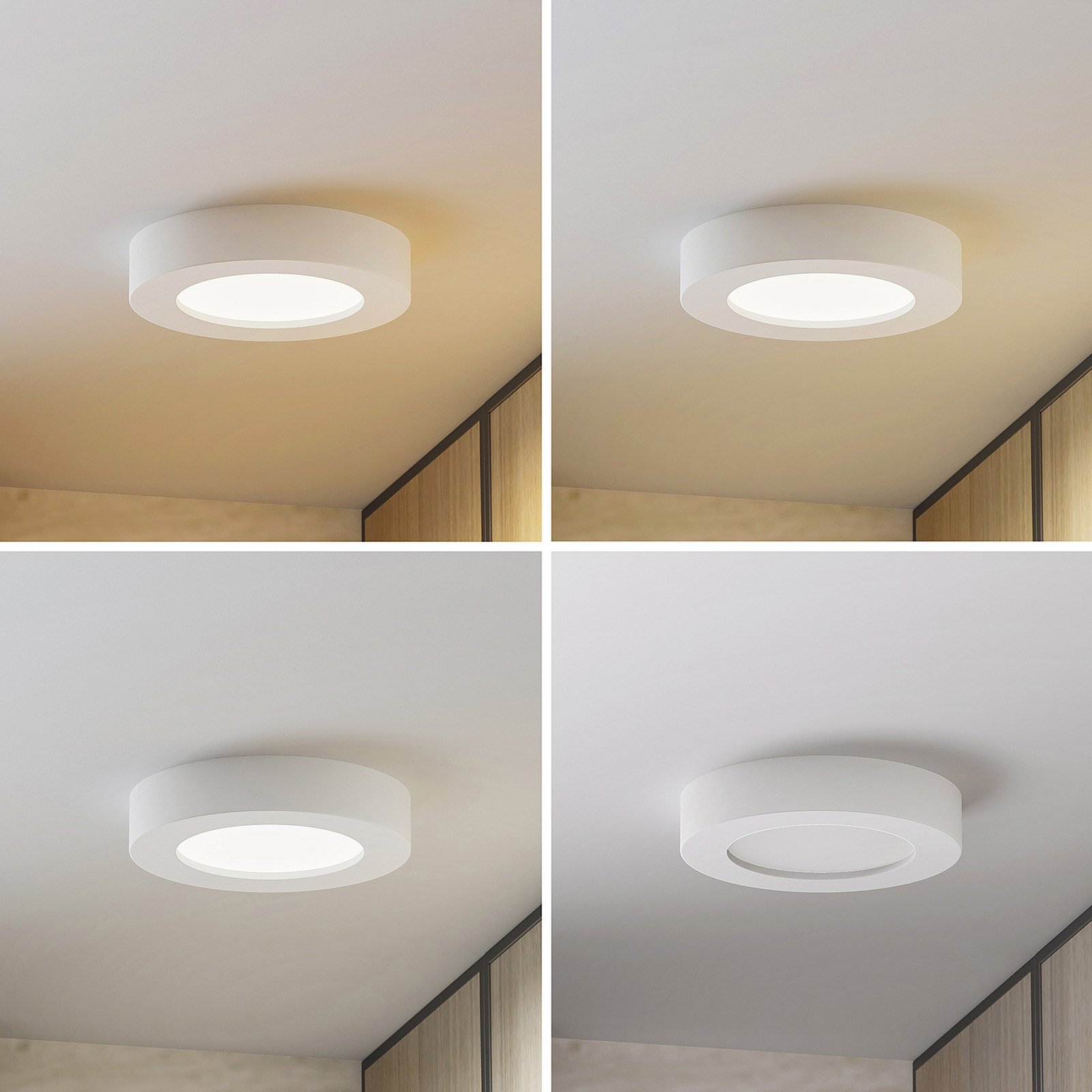 Prios Edwina LED ceiling light, white, 17.7 cm
