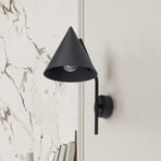 Nástenné svetlo Cono, 1-pl., čierne, E27
