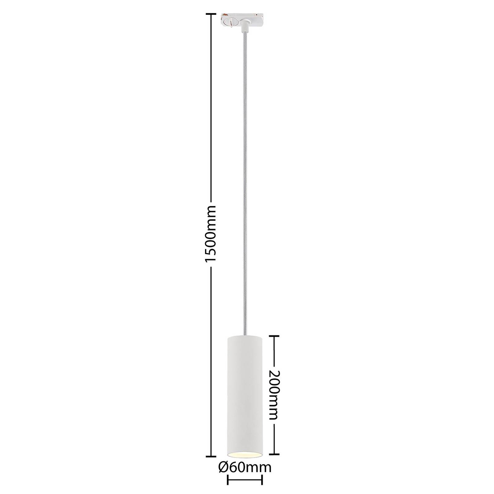 Lampa wisząca Lindby Linaro, 20 cm, biała, 1-fazowa, Ø 6 cm