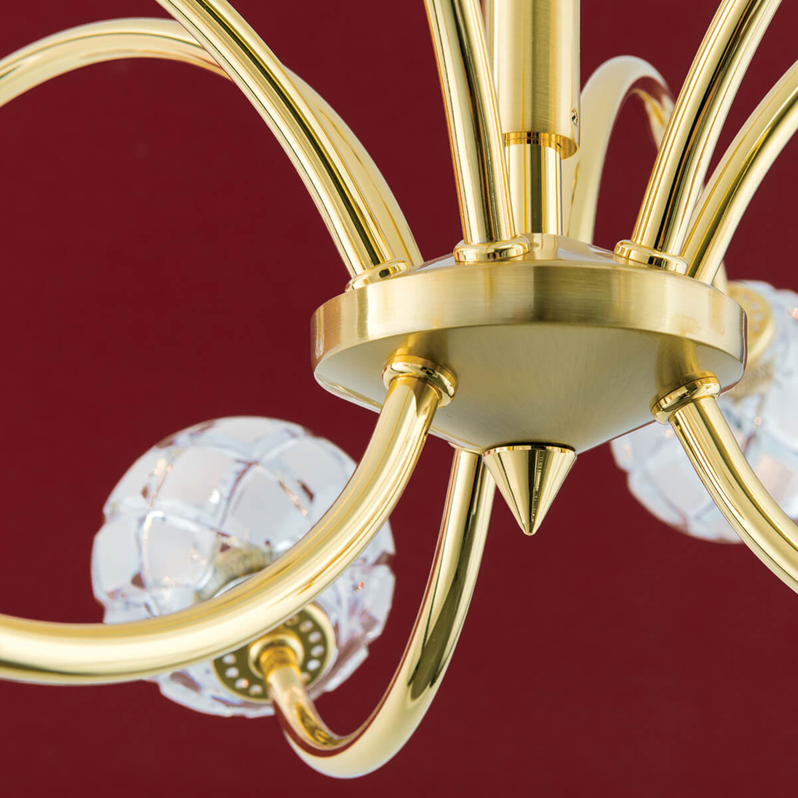 Závesná lampa Maderno olovnatý krištáľ zlato 69cm