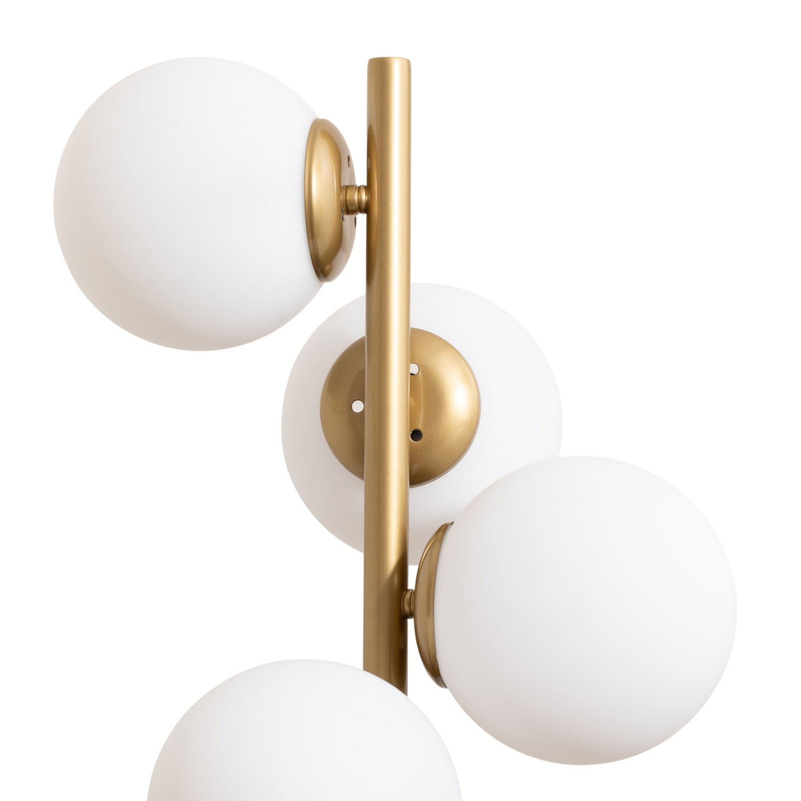 Lampe sur pied Faze, dorée, verre, 130 cm, à 4 lampes, E27