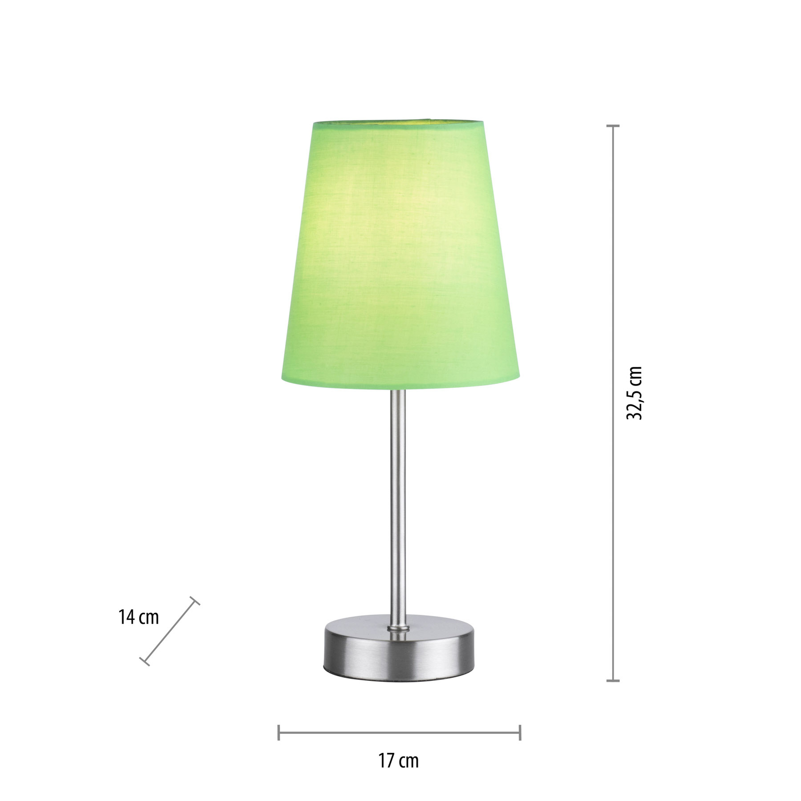 Heinrich table lamp with green fabric shade