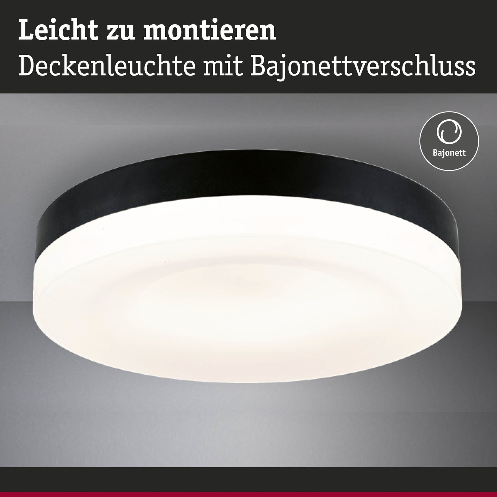 Paulmann Amalie plafonnier LED 3-step-dim noir
