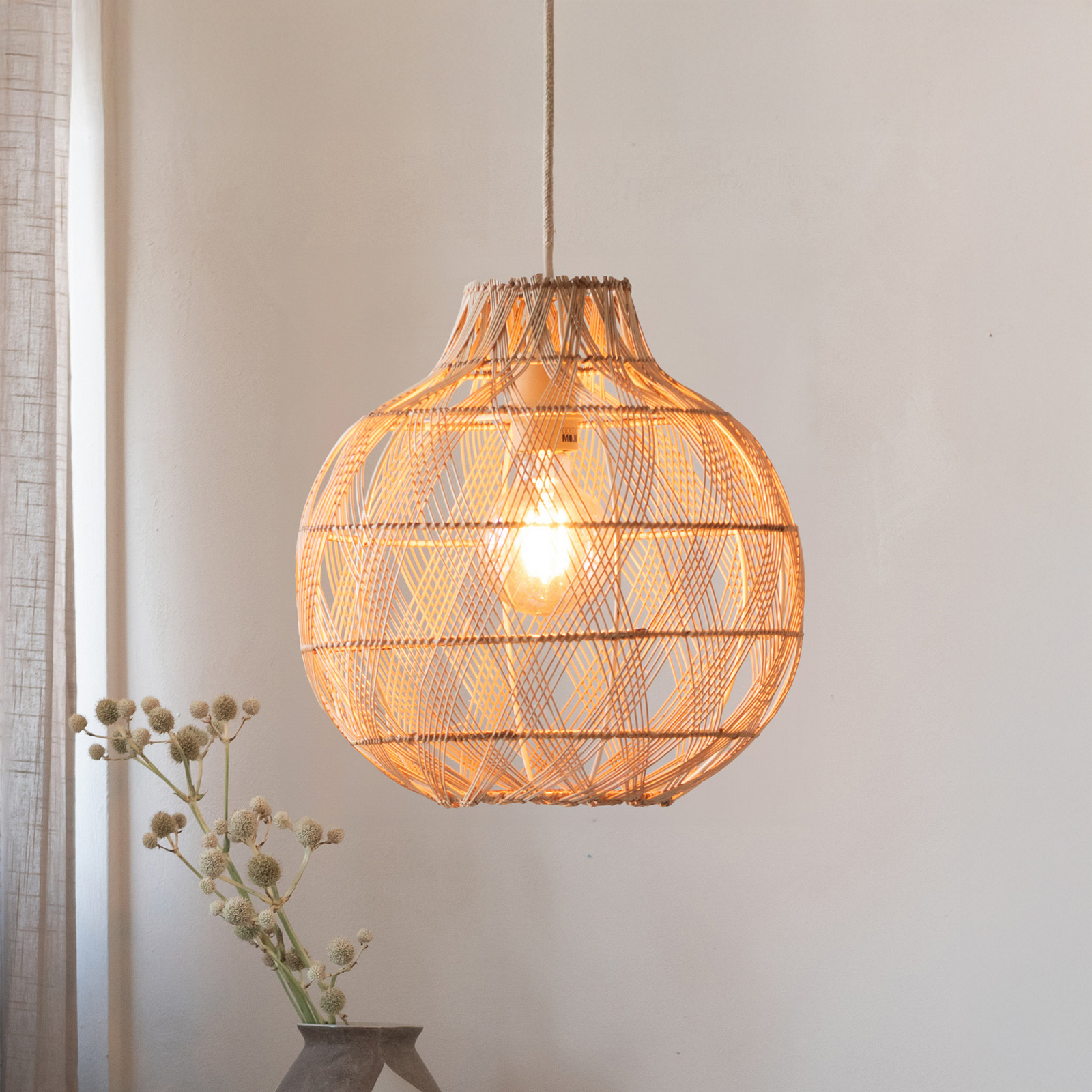 GOOD & MOJO Suspension Mendoza, naturel, Ø 35 cm, bambou E27