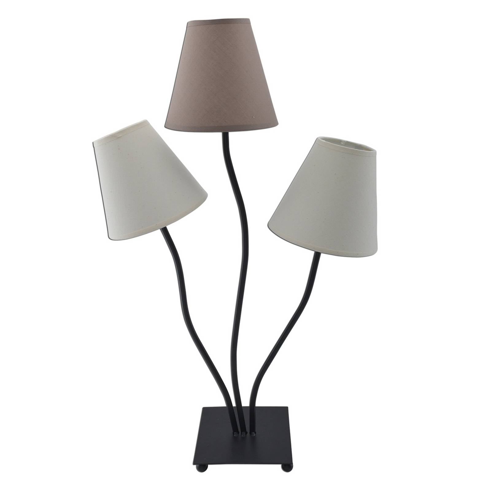 Twiddle - dreiflammige Tischlampe in Brauntönen