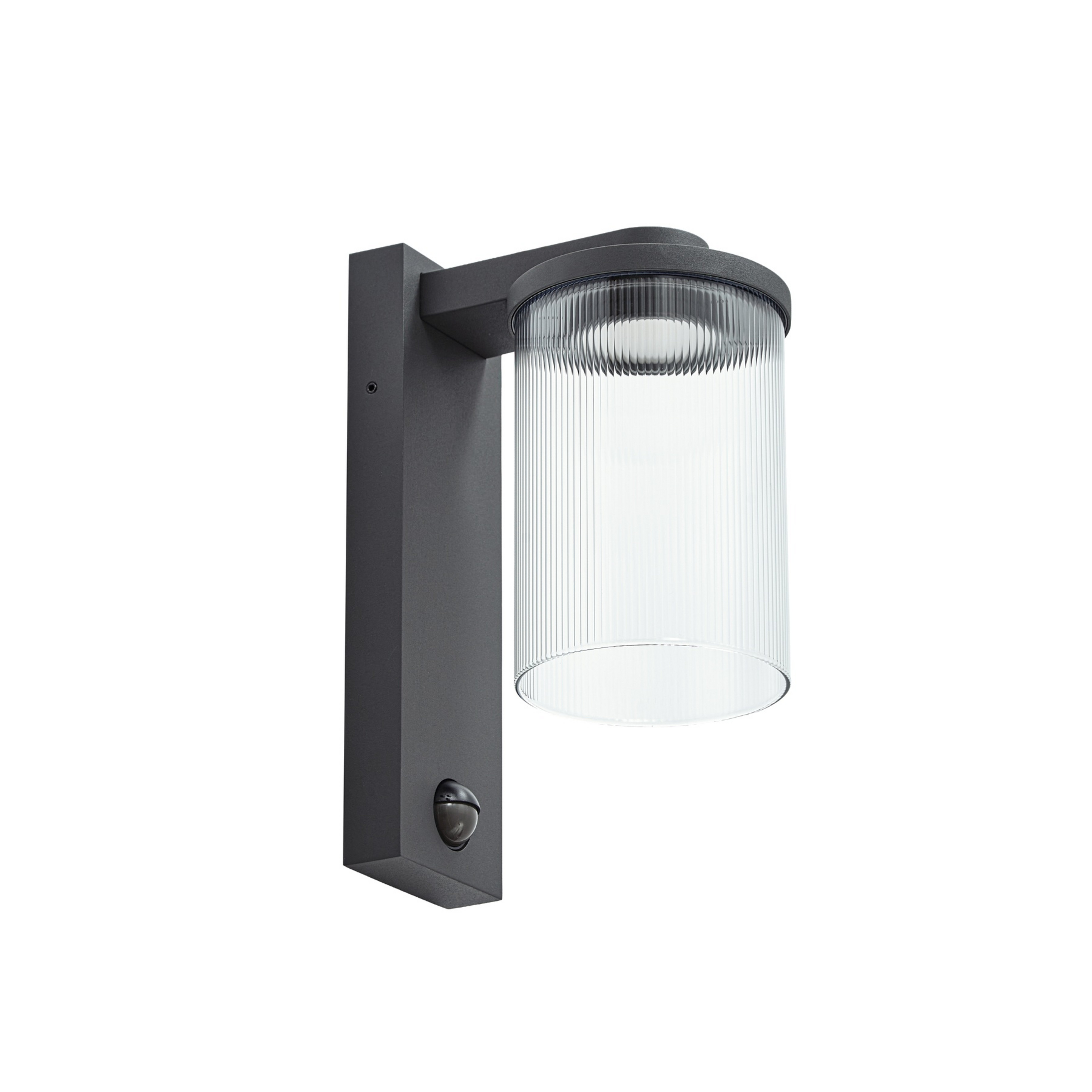Beelia LED-Außenwandleuchte, Sensor, IP65, Glas, Aluminium, anthrazit - Lucande