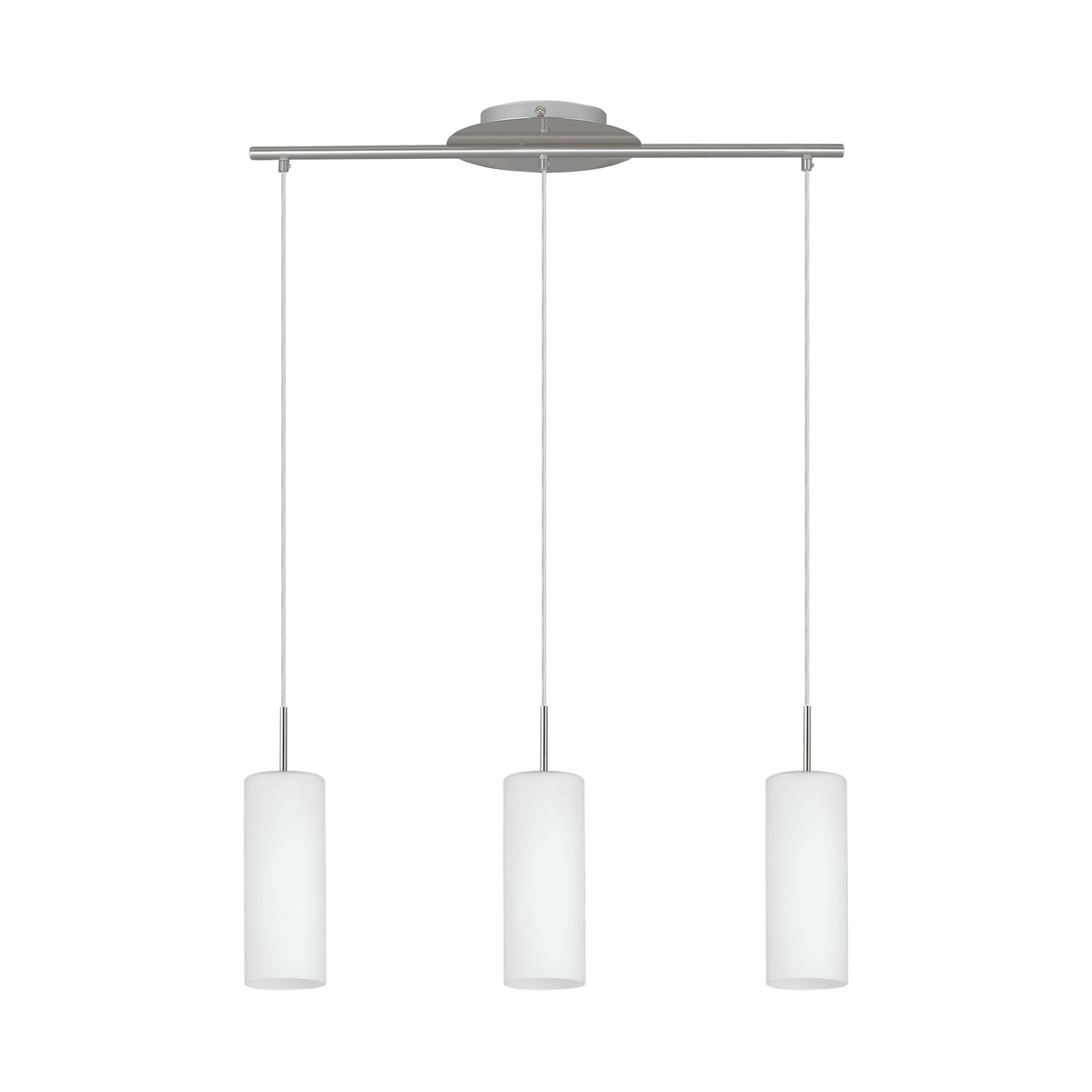 Lampada a sospensione Troy, nichel opaco/satinato, a 3 luci