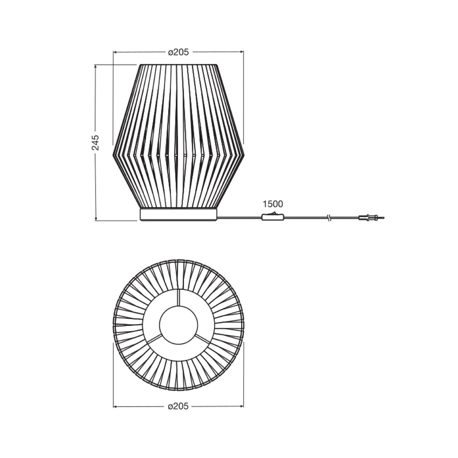 OSRAM bordlampe Decor Stripes, beige, tekstil, E14