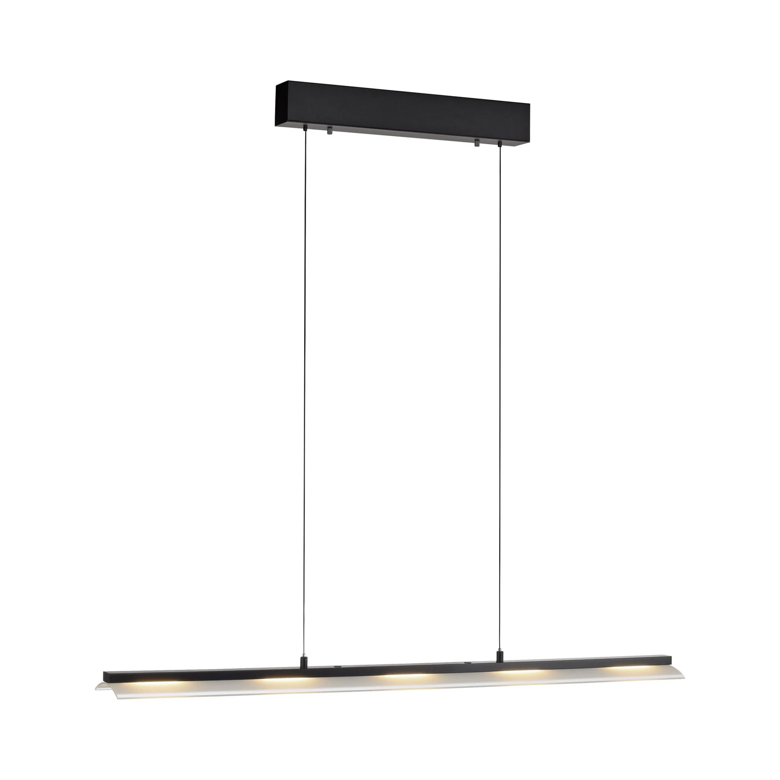 JUST LIGHT. Suspension LED Nele, noir, fer, verre