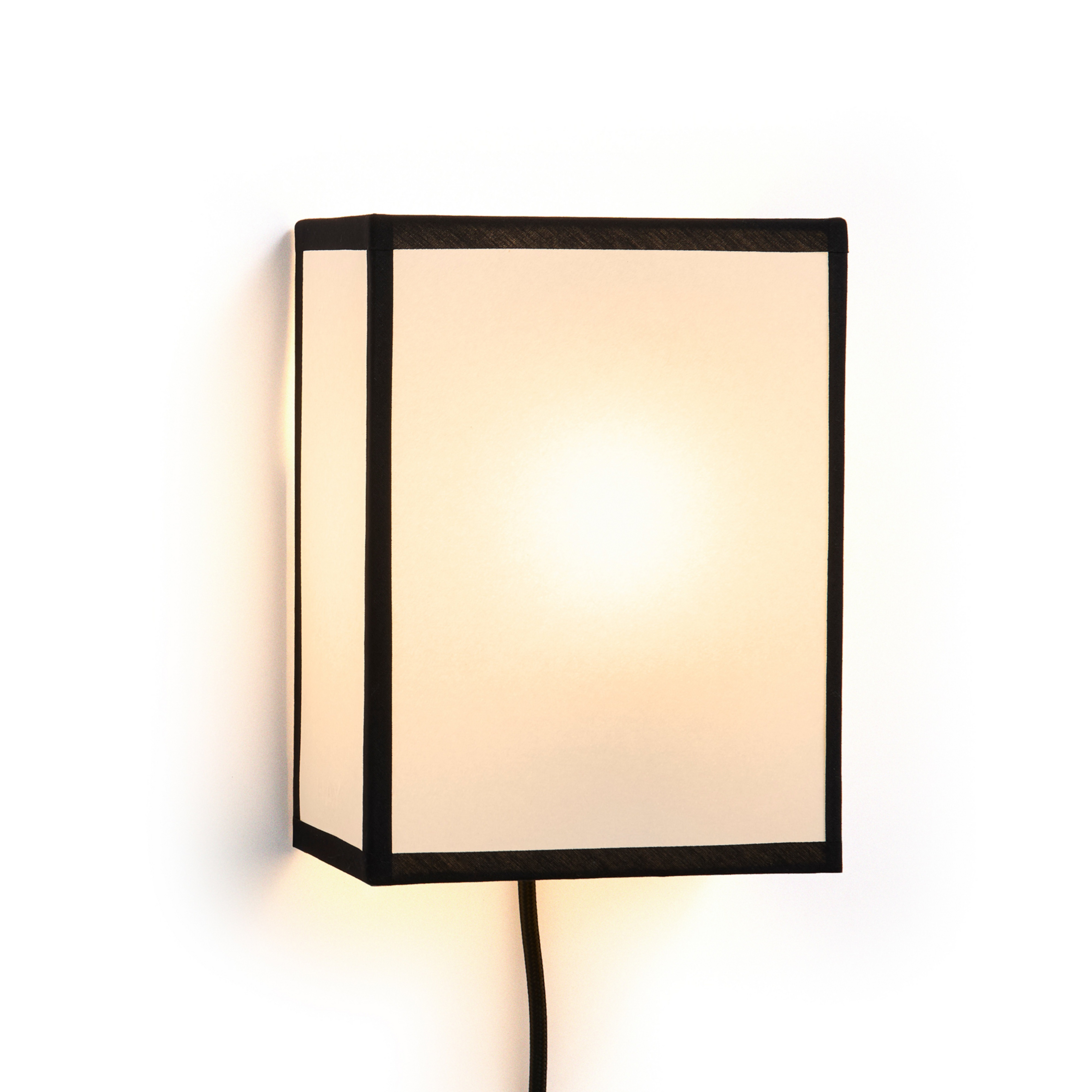 Ava Wandleuchte, weiß/schwarz, Höhe 21cm, Stecker, E14 - HAY