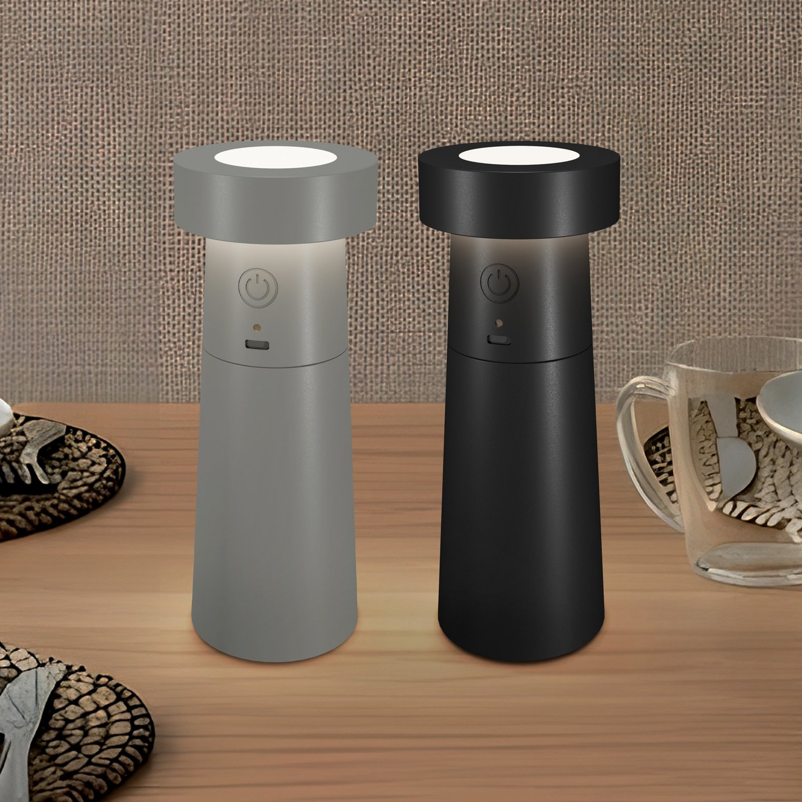 Salière et poivrière LED Lucande Salt & Pepper, lot de 2