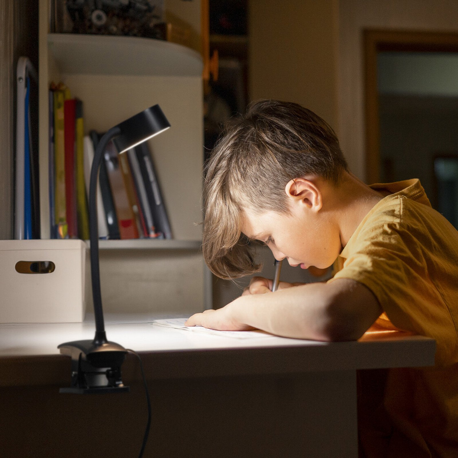 Lampa cu clemă LED OSRAM Office Line Cylinder negru CCT dimabil - Studiu / Birou - Modern - Plastic