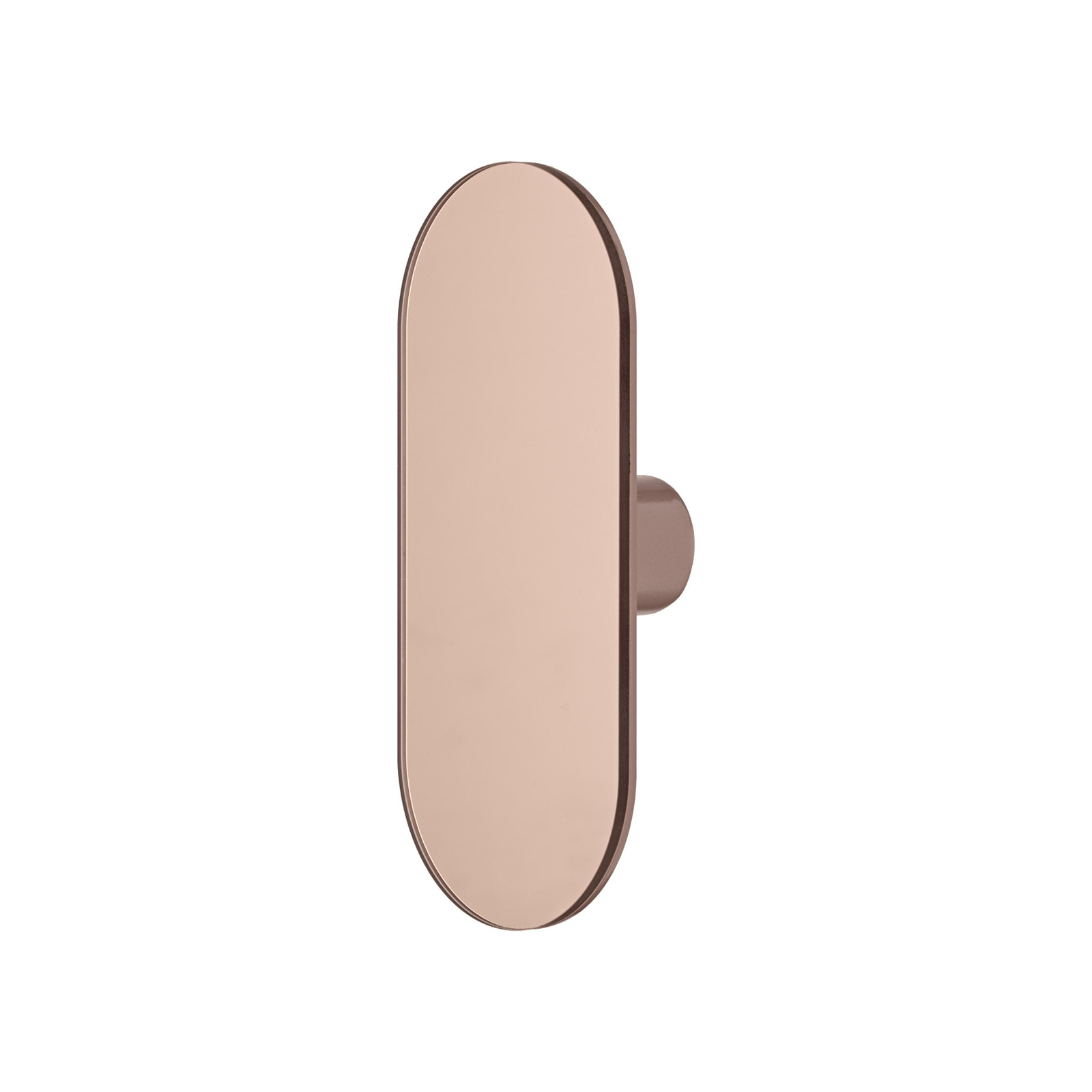 AYTM wall hook Ovali, mirror, pink, glass, wood, steel