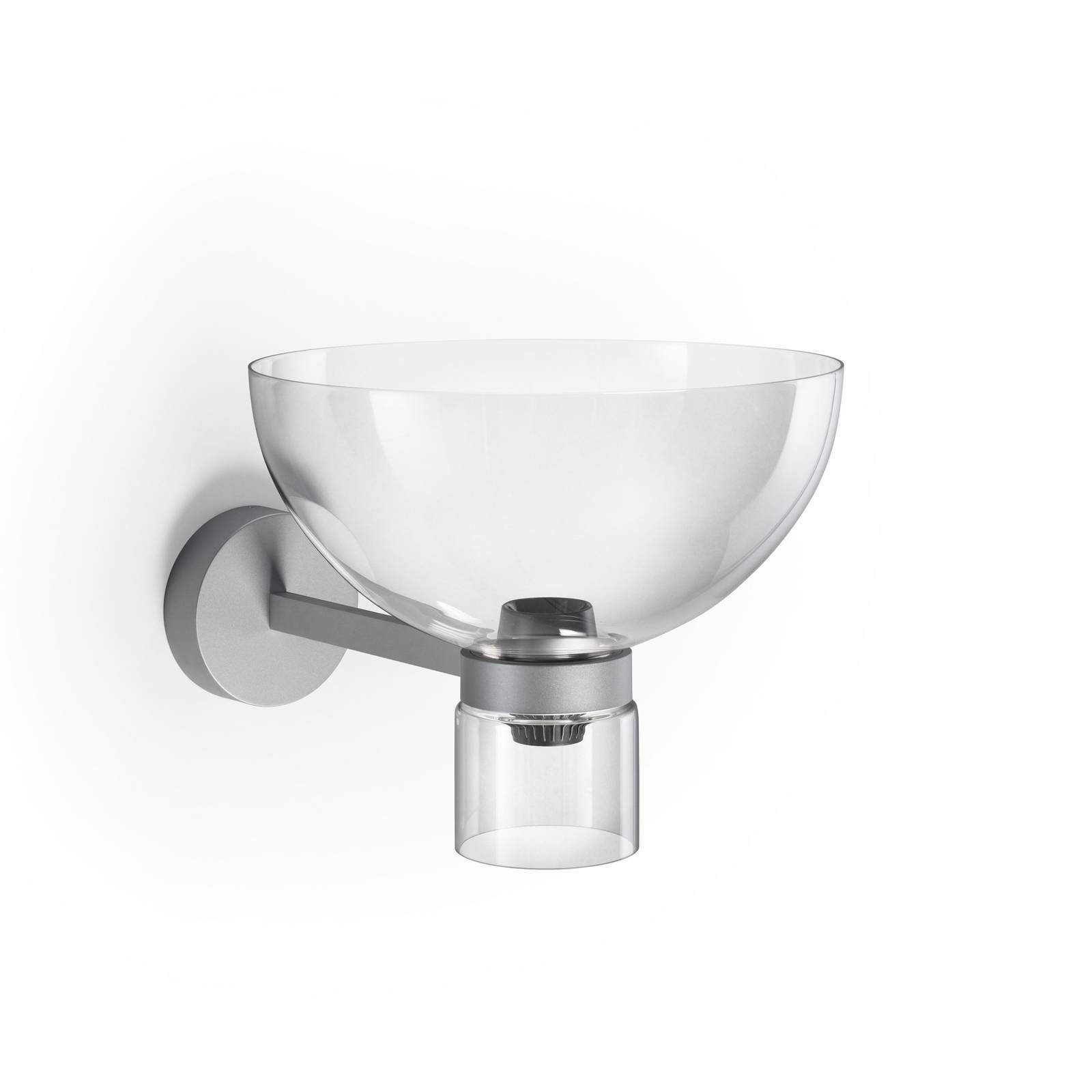 Nástenné svetlo LED Flos Nocturne Bowl, strieborná, sklo, stmievateľné