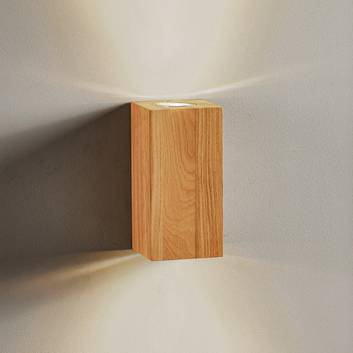 Aplique Wooddream 1 luz, roble, angular, 20cm