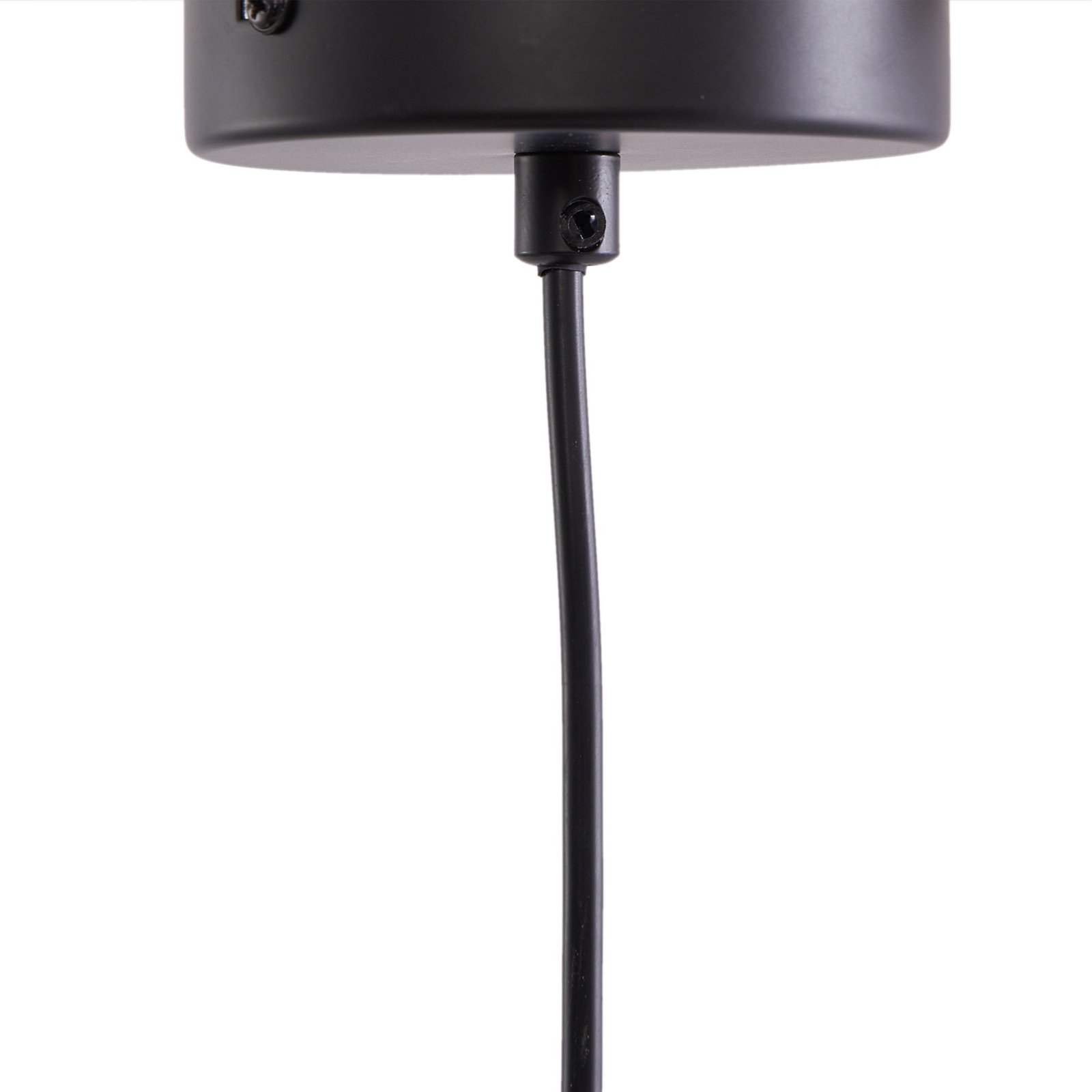 Lampa wisząca Lindby Eskil, czarna, bambus, Ø 46,5 cm