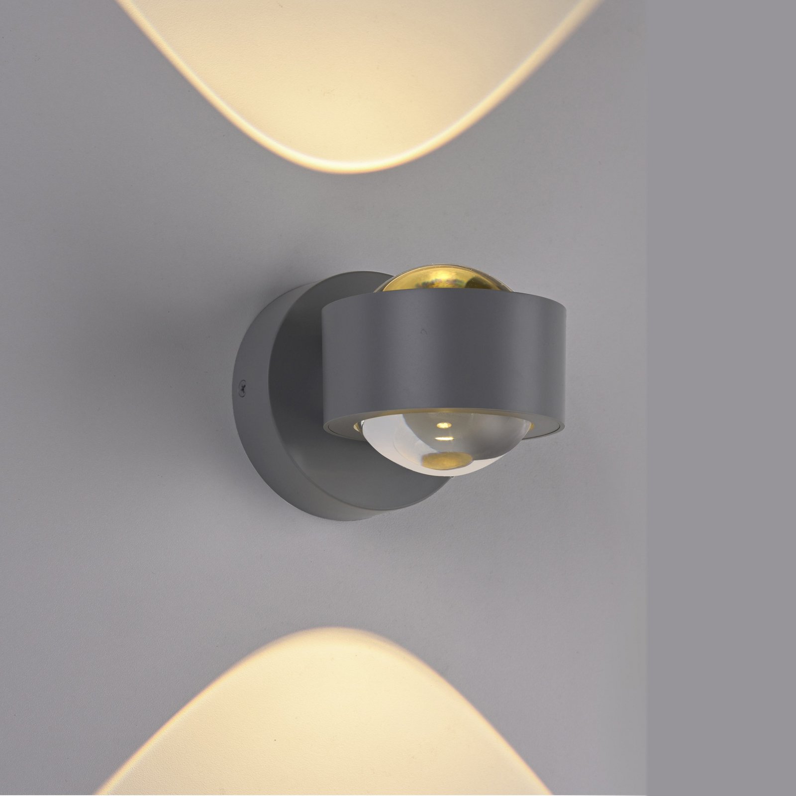 JUST LIGHT. aplique de pared LED Chia plateada, hierro, 3000 K