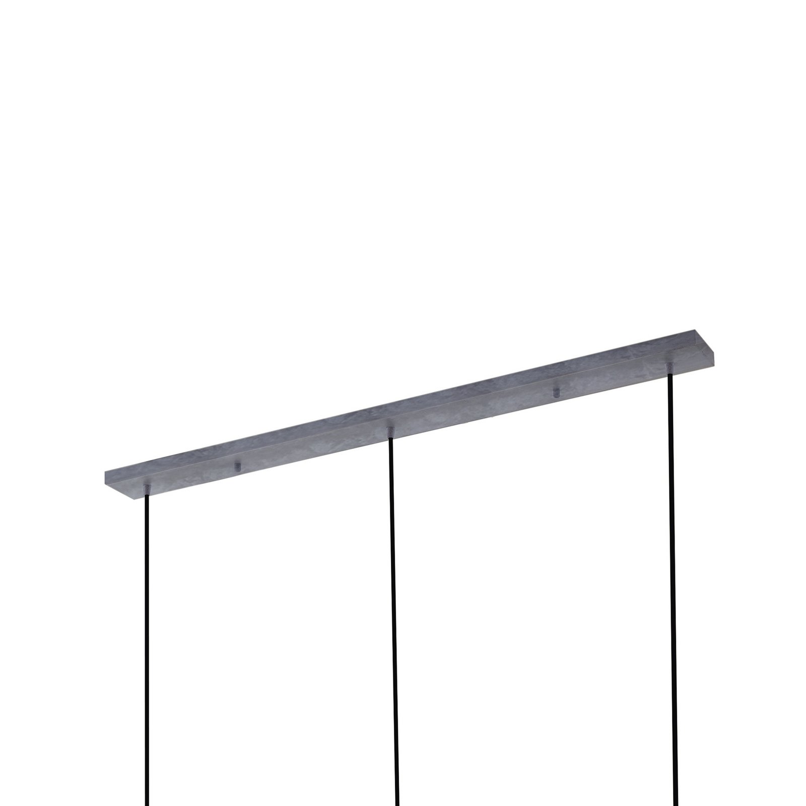 Lucande, suspension Brillar, gris fumé, verre, à 3 lampes, 128 cm