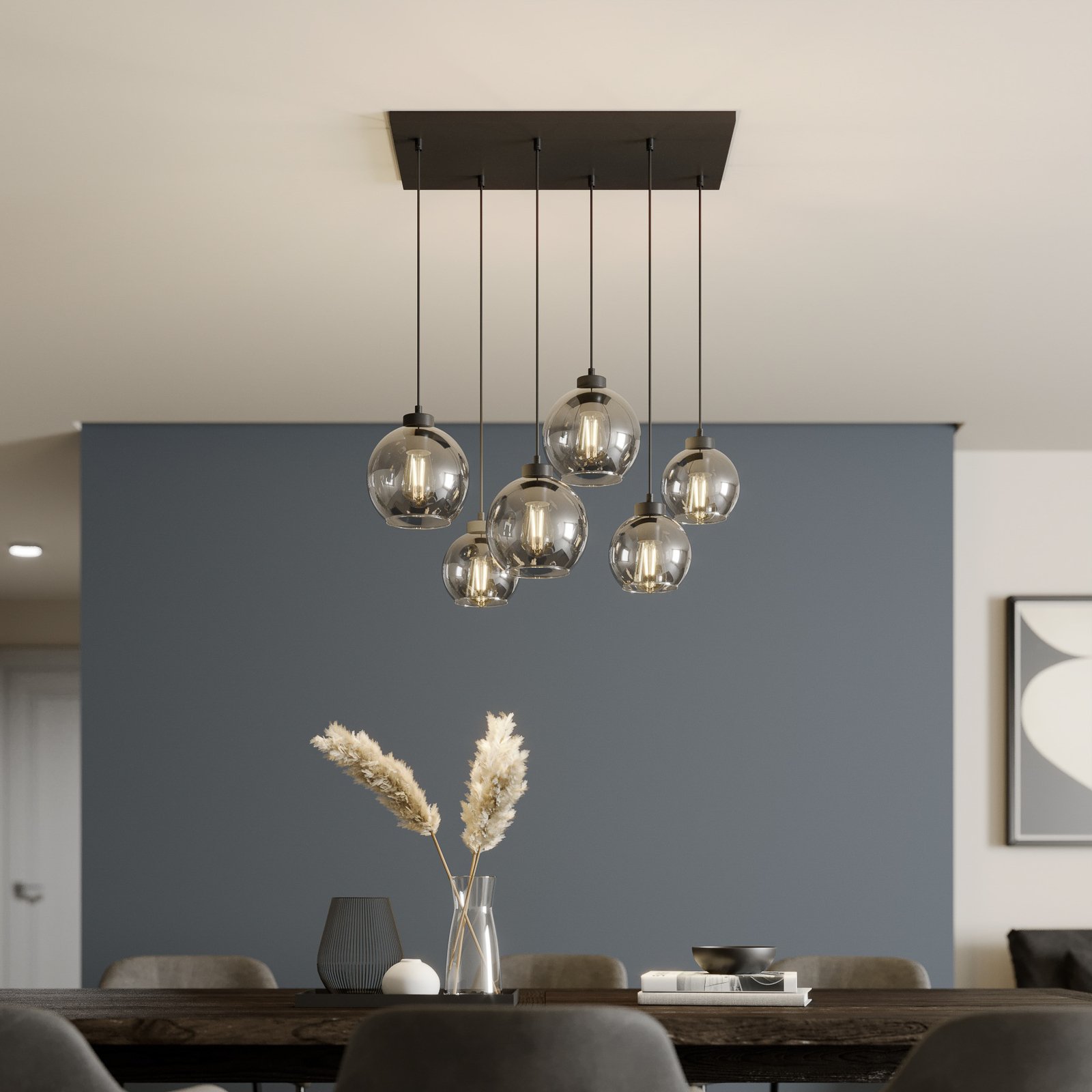Cubus 6 Hanglamp Graphite - Euluna
