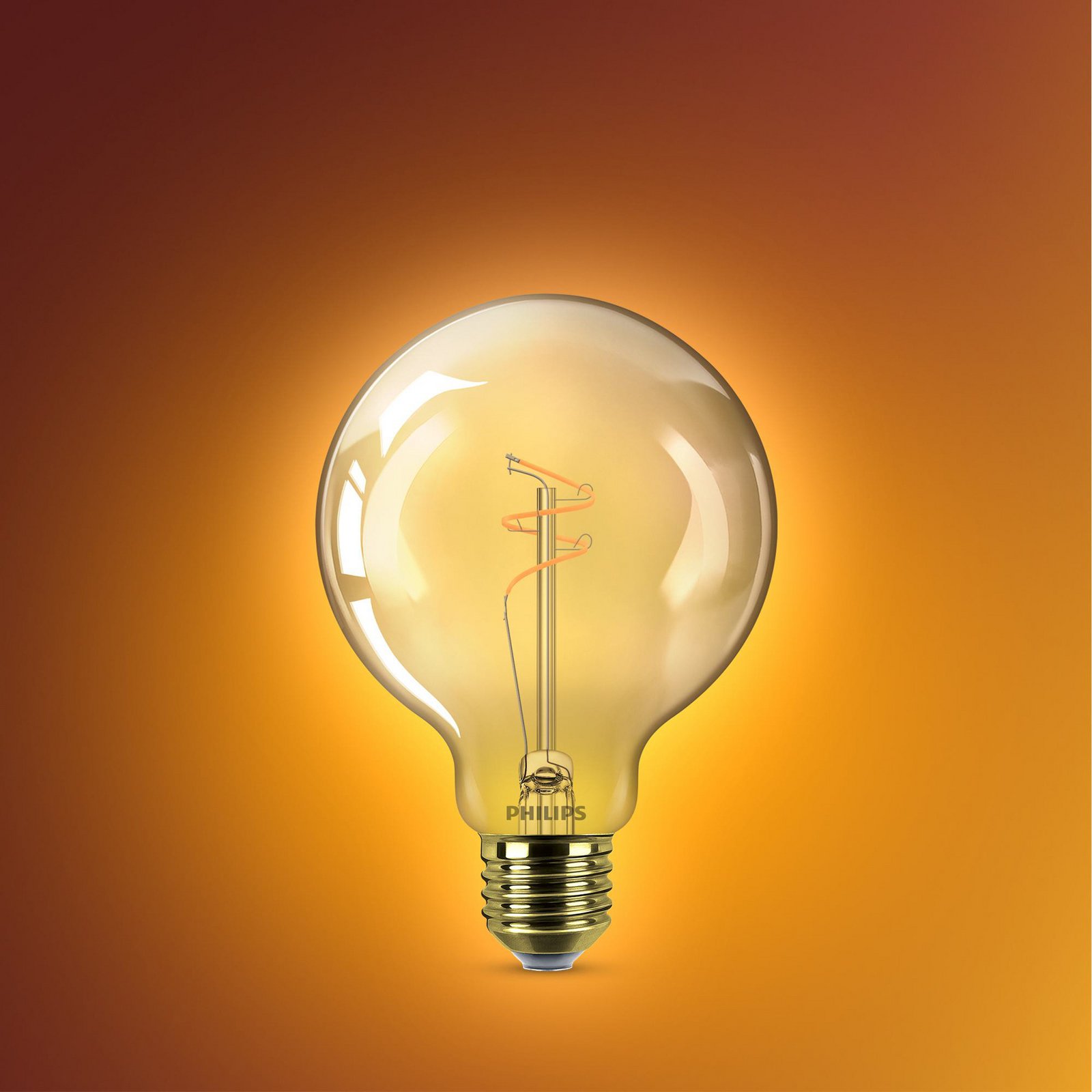Philips LED-Globelampe E27 G95 3.1 W gold 1.800 K dimmbar