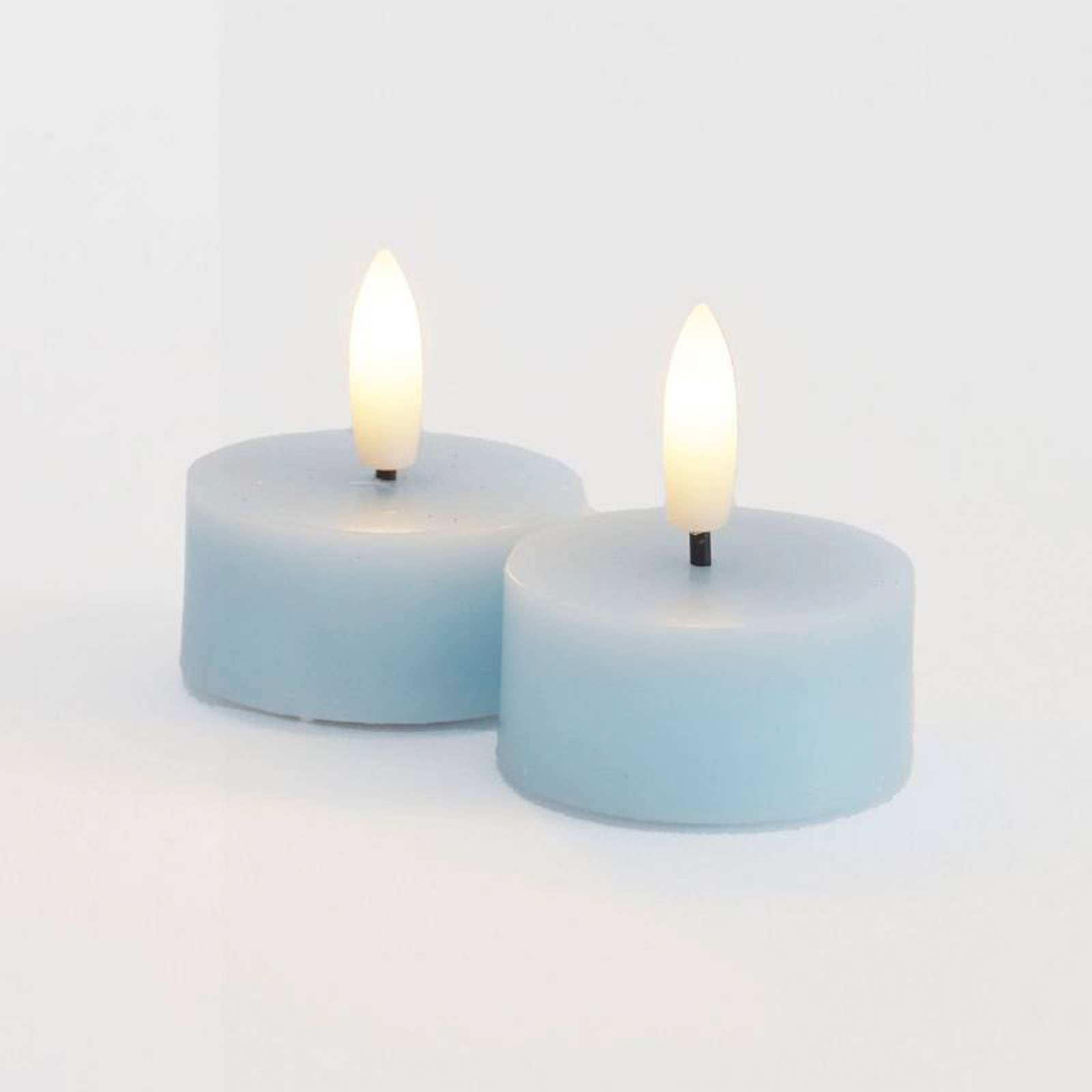 LED-Teelicht Sille, blau, Wachs, 2er-Set, Batteriebetrieb