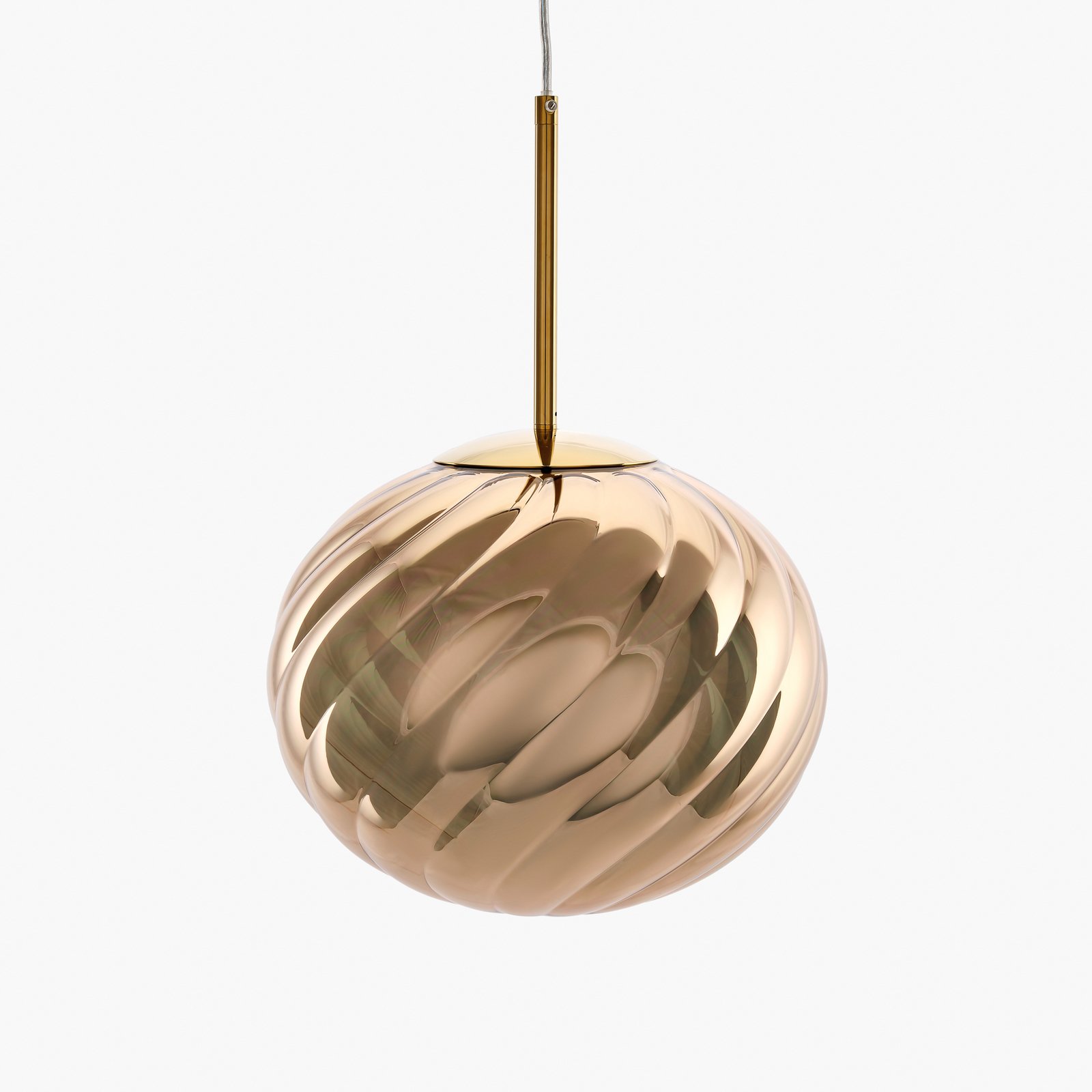 Candeeiro suspenso LED Whirl da Tom Dixon, dourado, 30 cm, plástico, regulável Candeeiro suspenso LED Whirl da Tom Dixon, dourado, 30 cm, plástico, regulável