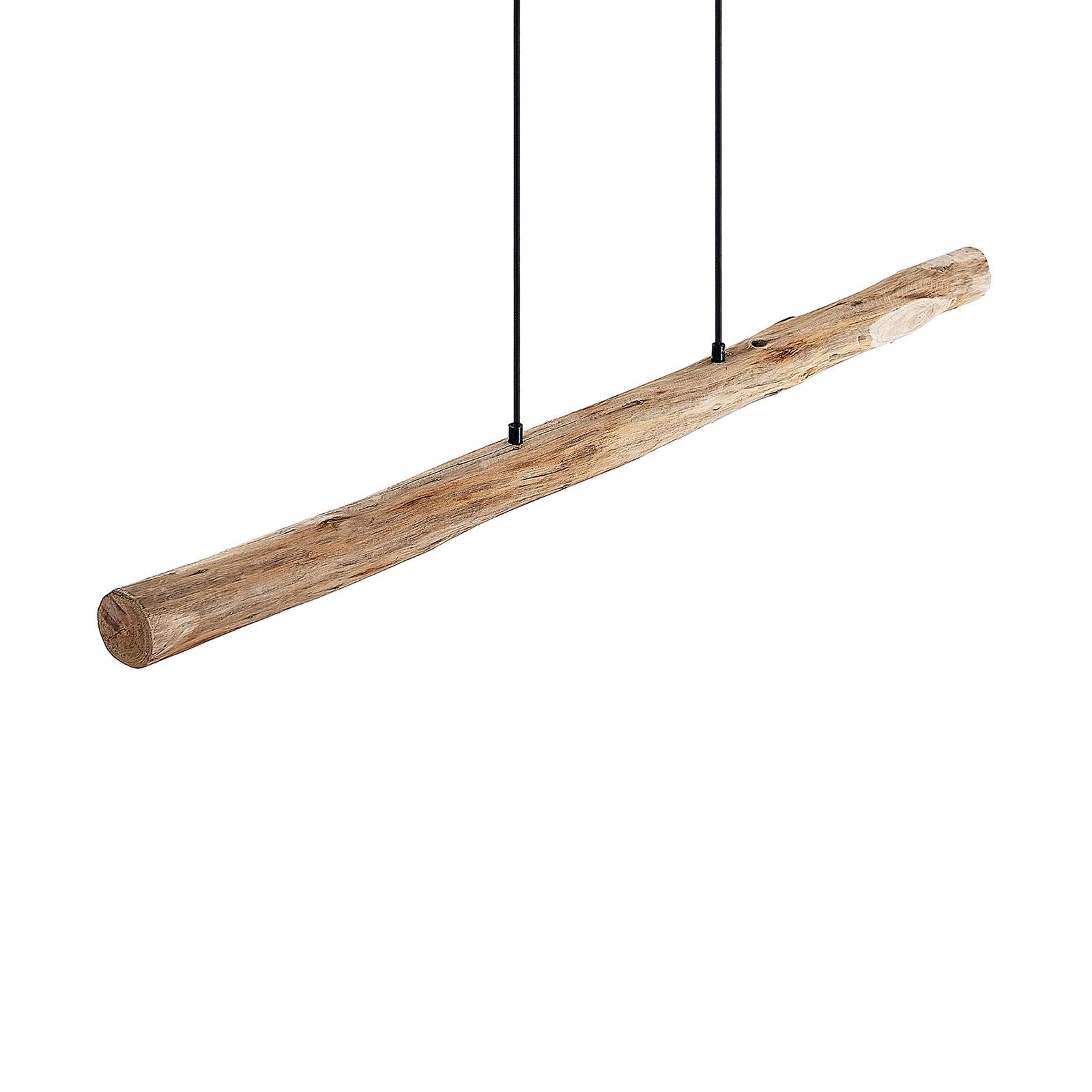 Lampa wisząca LED Lindby Nekala, czarna, drewno, długość 120 cm