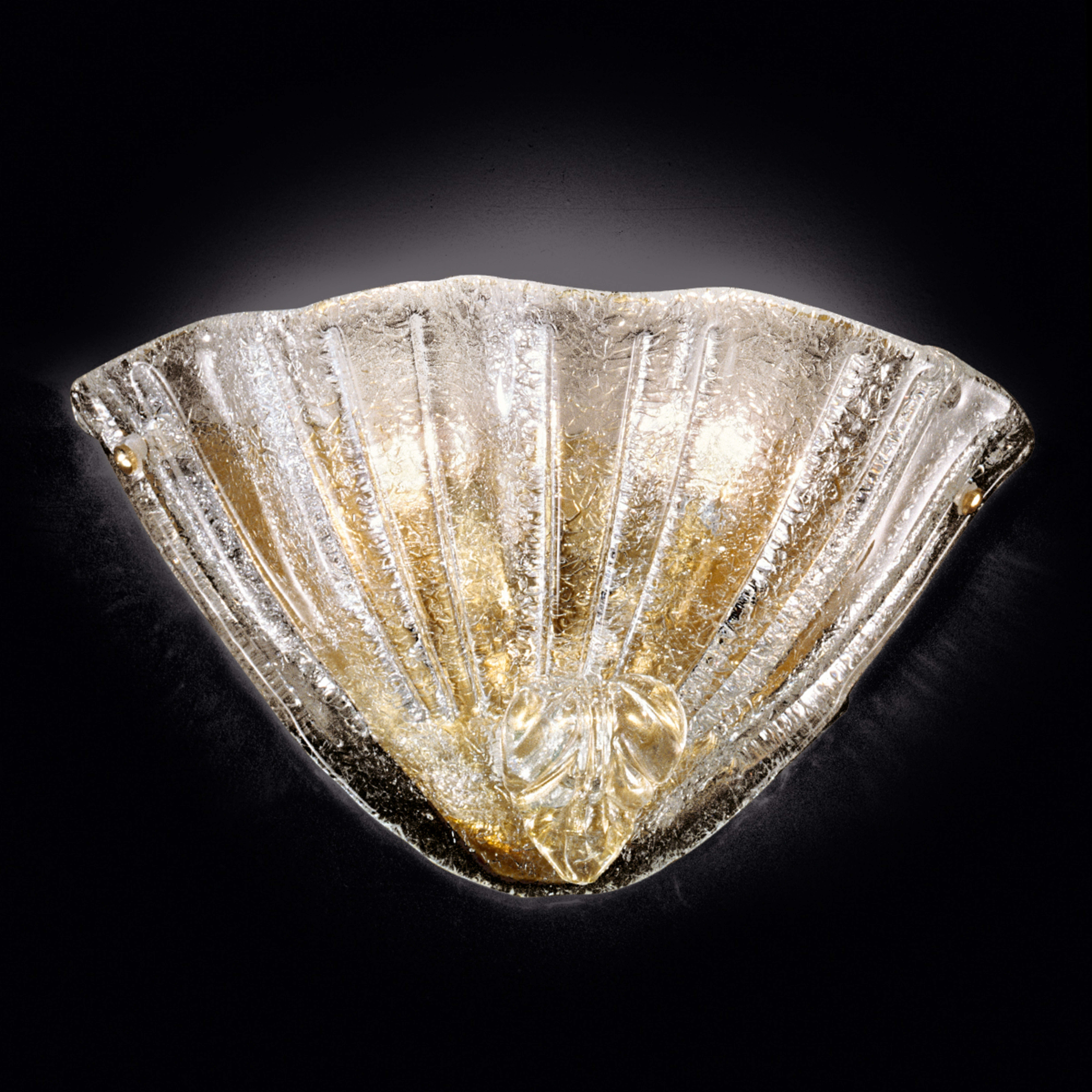 Szklana lampa ścienna Alba z 24-karat. złoceniem