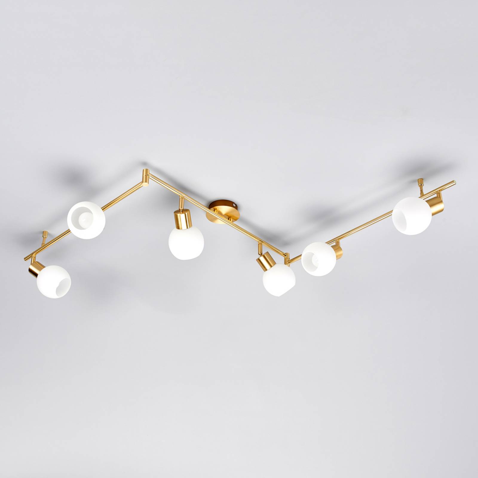 Photos - Chandelier / Lamp Lindby Elaina ceiling lamp six-bulb, brass 