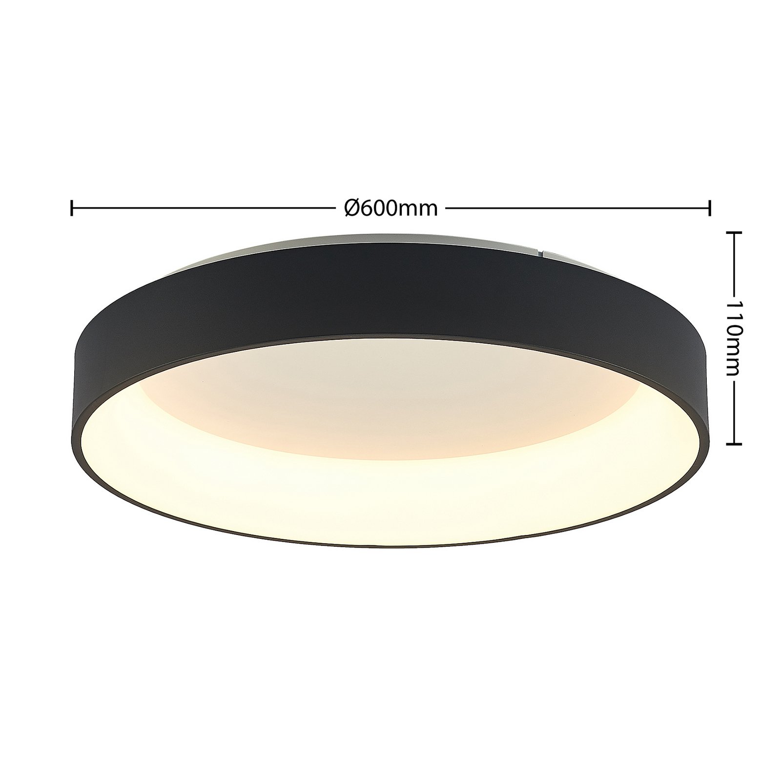 Aleksi Round LED Ceiling Lamp Ø60 Black - Arcchio