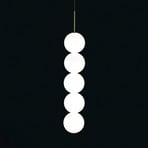 Terzani Abacus pendant light, brass, 5 globes