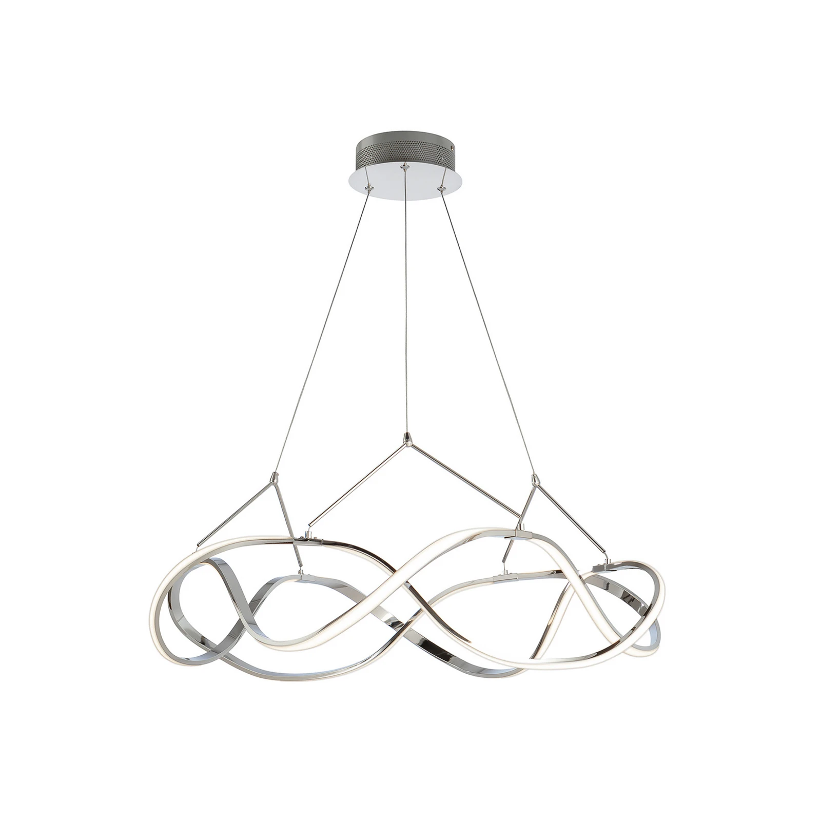 LED závesné svietidlo Molly, chróm, stmievateľné, Ø 80 cm