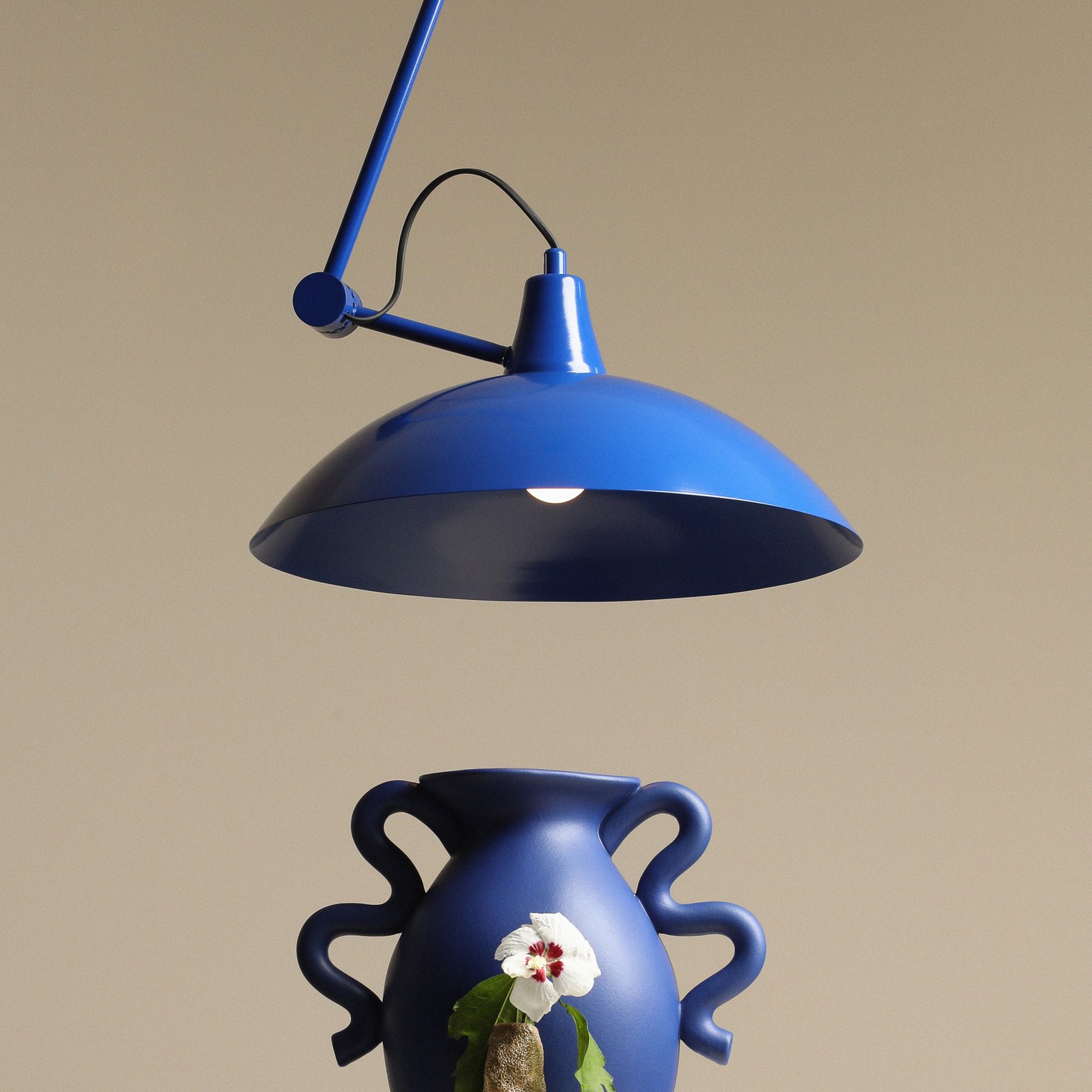Melos pendant light, blue, Ø 36 cm, metal