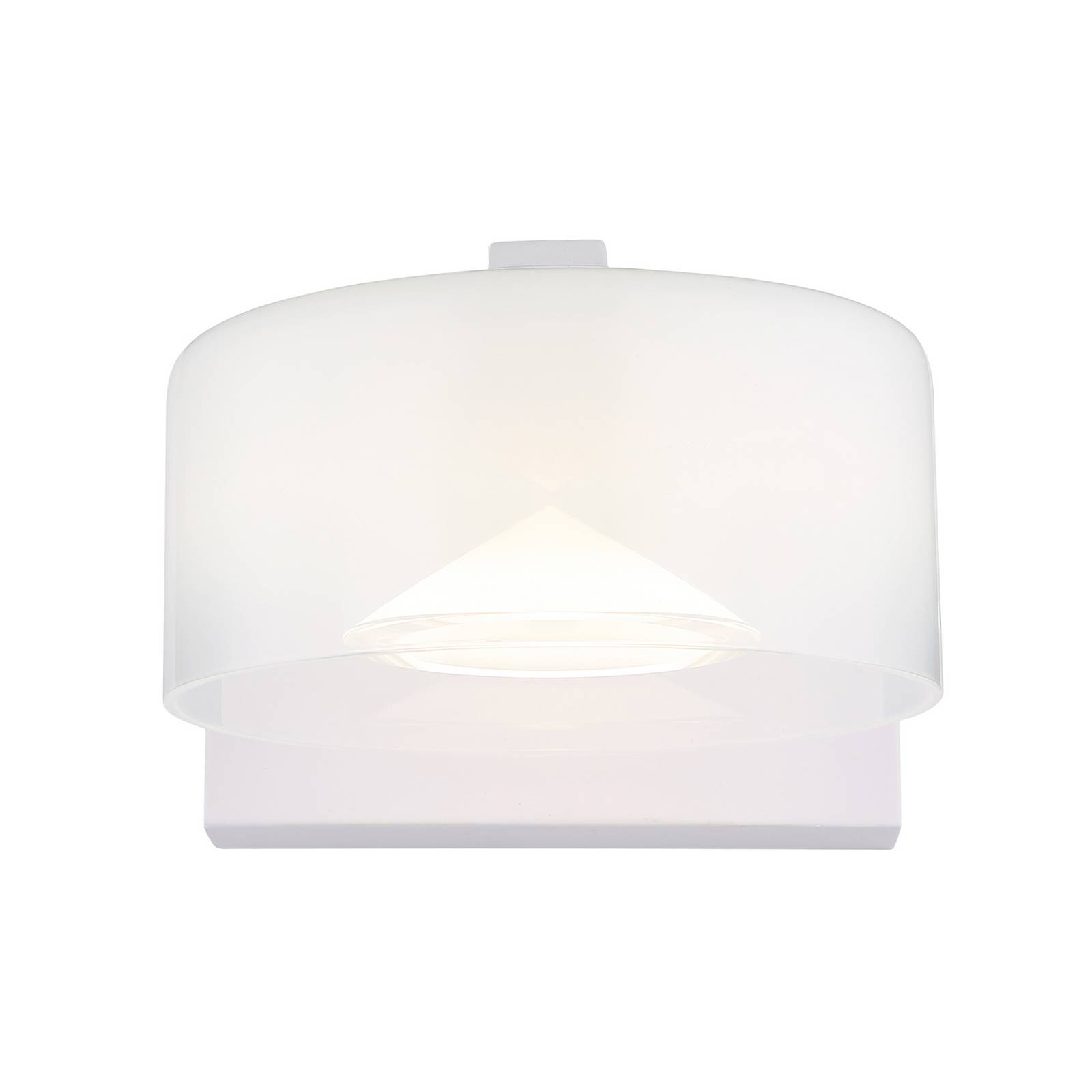 Kinkiet LED Belinda, biały, szerokość 15 cm, szkło