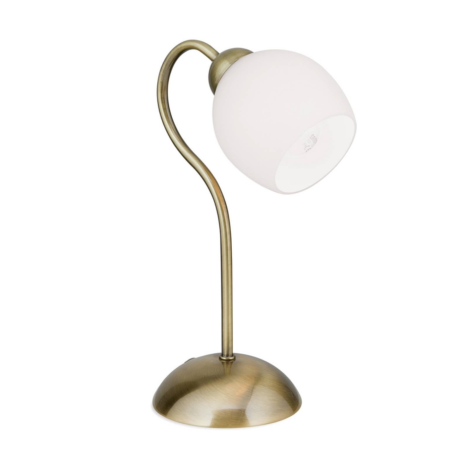 Tischleuchte Doma, altmessingfarben, Höhe 30 cm, Glas