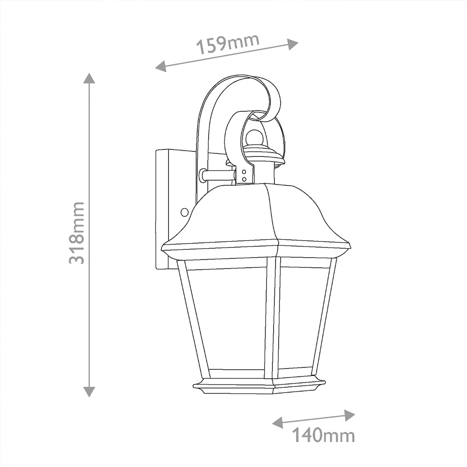 Mount Vernon black outdoor wall lamp, height 32 cm, IP44 - KICHLER Mount Vernon black outdoor wall lamp, height 32 cm, IP44 - KICHLER