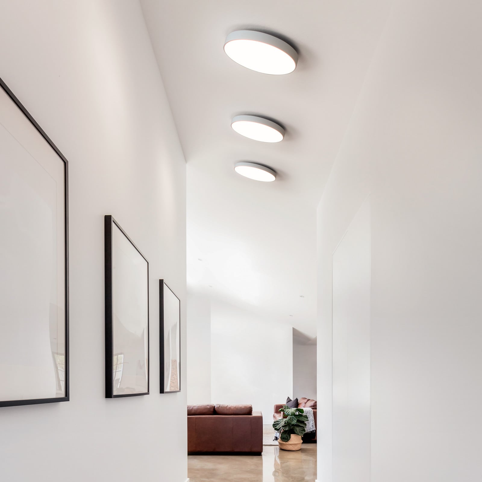 Luna C450 LED-taklampe, hvit, Ø 45 cm, CCT – Antidark - Stue - Aluminium - Med en lyskilde