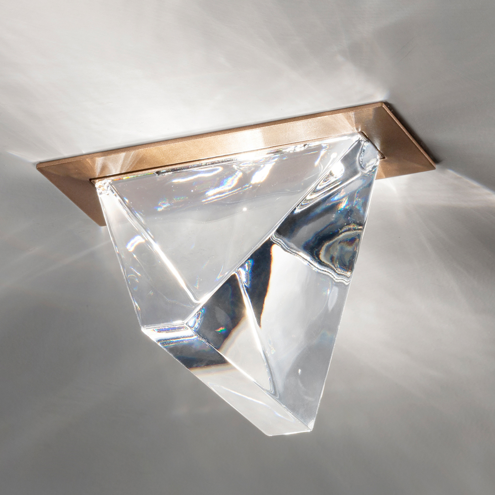 Fabbian Tripla - LED-Deckeneinbauleuchte aus Glas