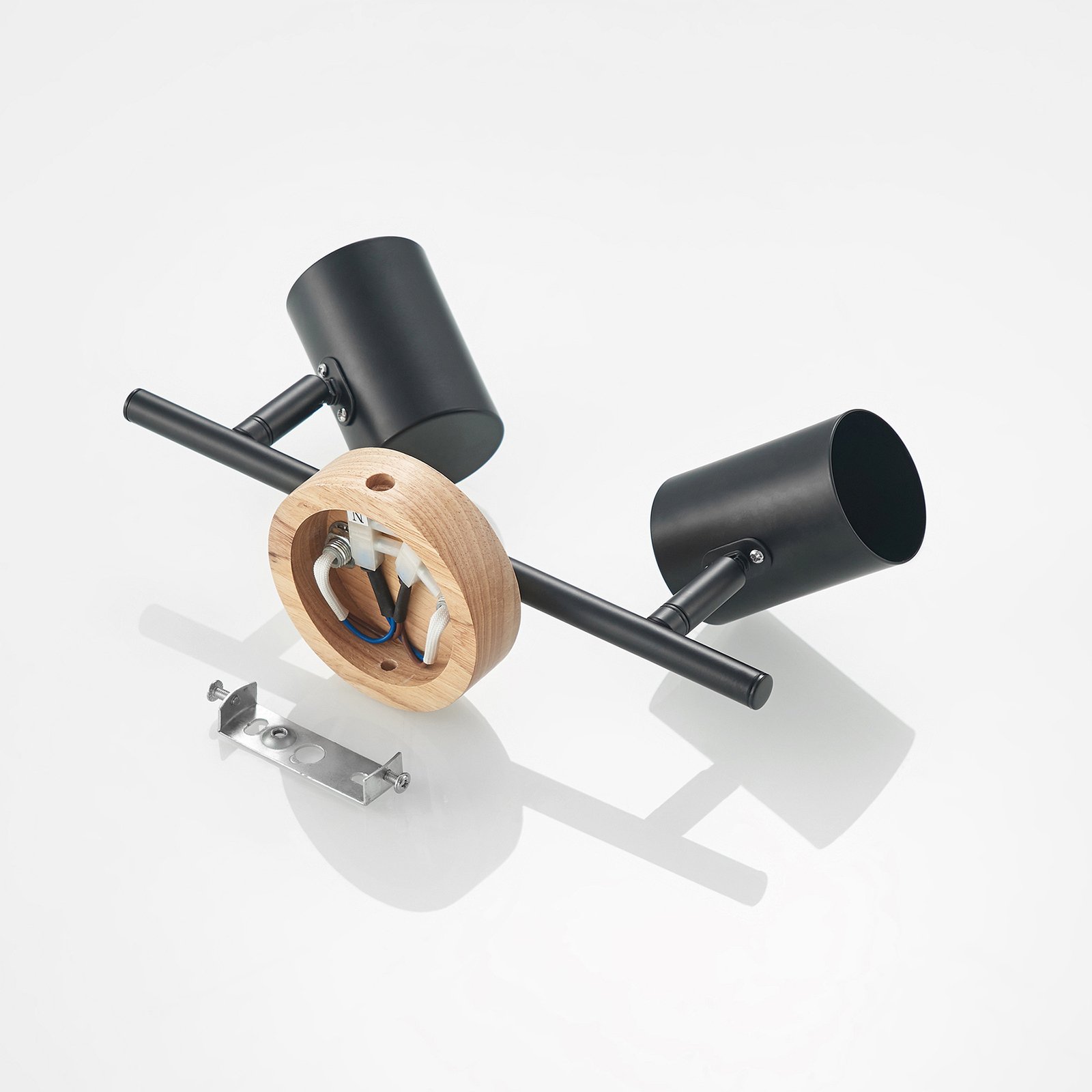 Xiomara 2 Lampa Sufitowa Black/Light Wood - Lindby