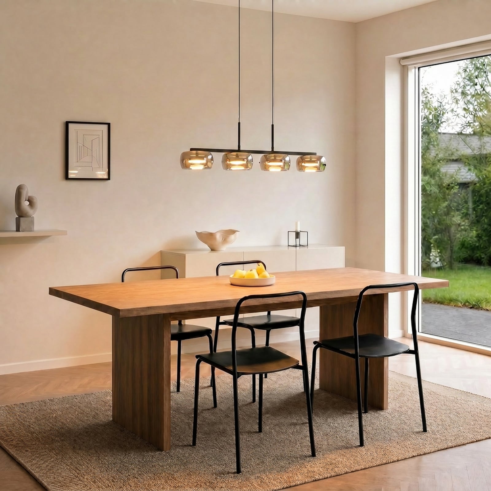 Lucande LED piekaramais gaismeklis Martis, dzintara krāsā, 4 spuldzes, ar Lucande LED piekaramais gaismeklis Martis, dzintara krāsā, 4 spuldzes, ar