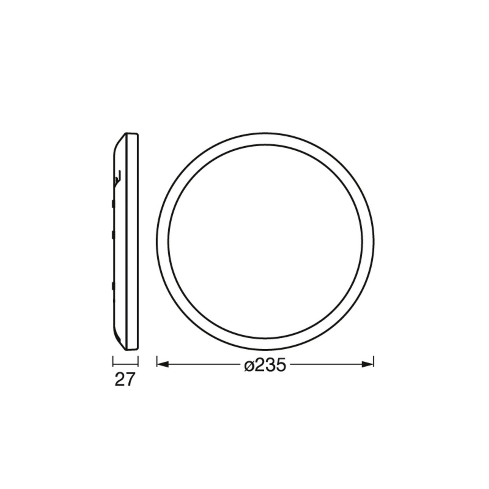 OSRAM LED-Deckenlampe ORBIS ULTRA SLIM, schwarz, Ø 24 cm dim