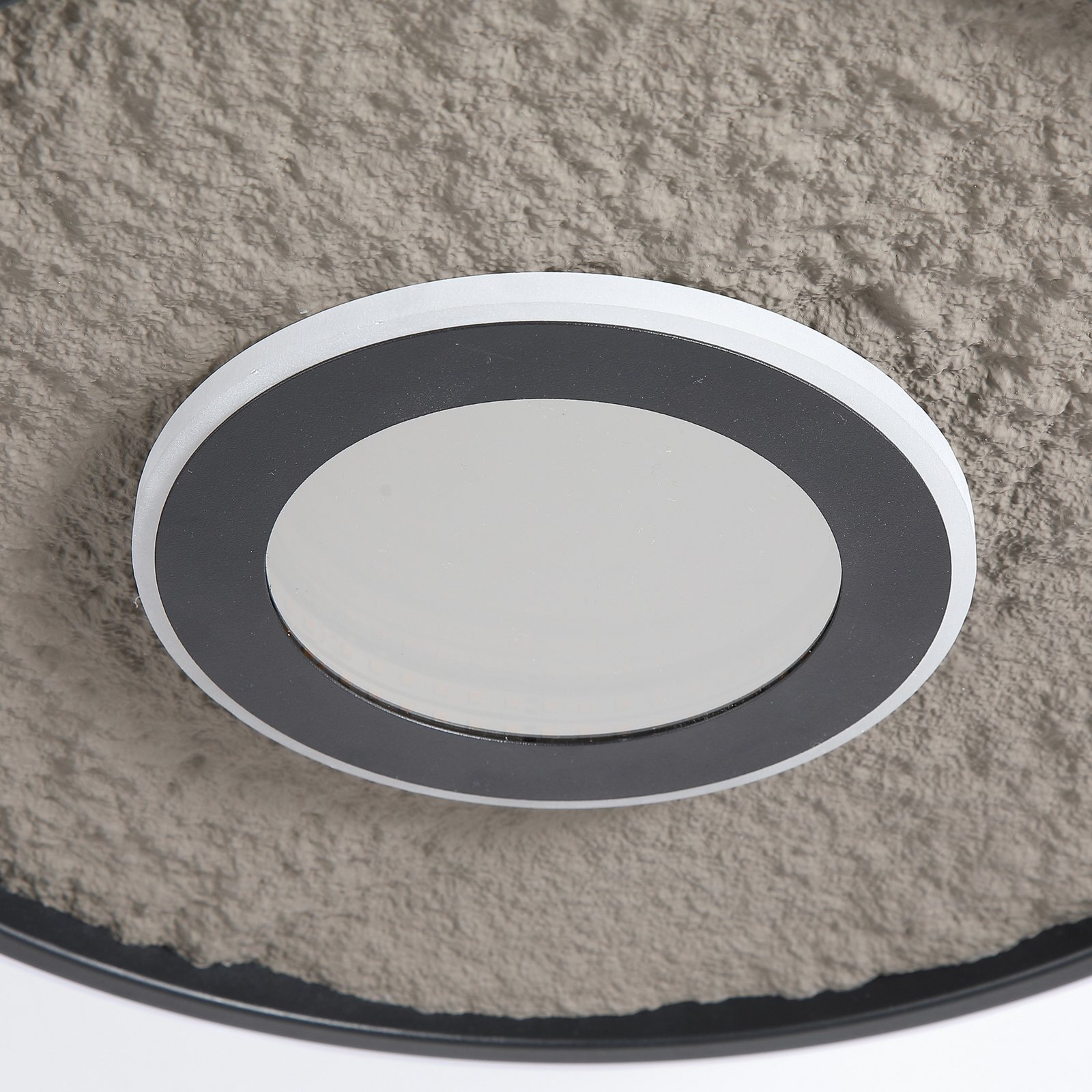 Plafón LED Lumadisc, negro, Ø 41 cm, metal/silicona