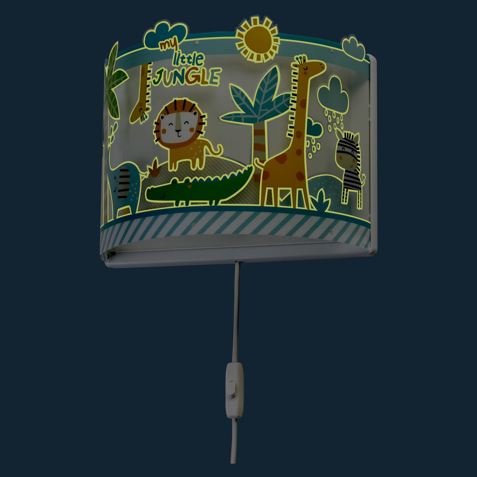 Little Jungle-væglampe til børn med stik