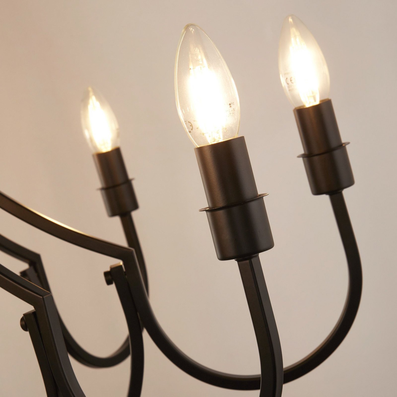 Candelabru Lodge 8 lumini negru