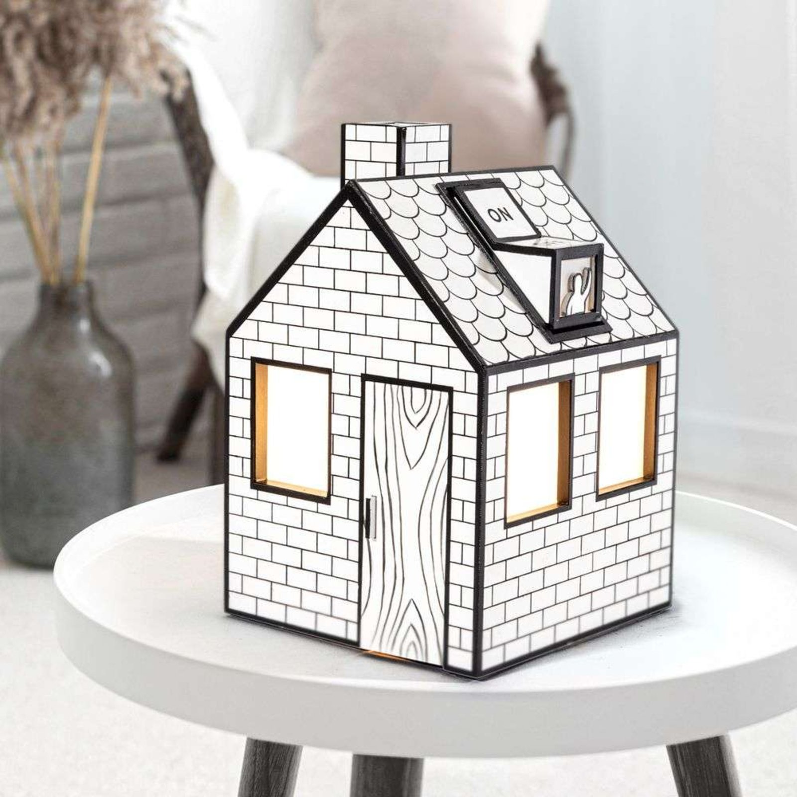 On-Off Table Lamp Recycled White/Black - Seletti