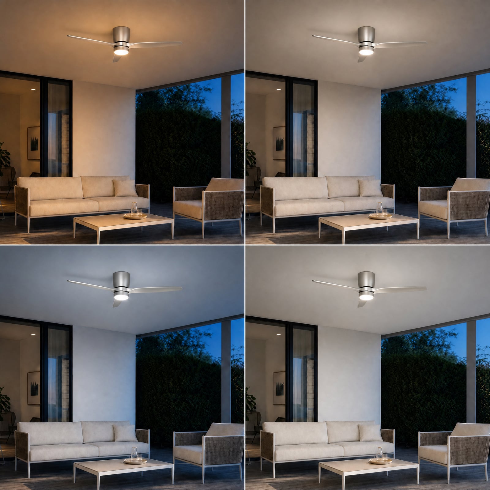 Lucande LED-Deckenventilator Sorin, aluminium, CCT, IP44