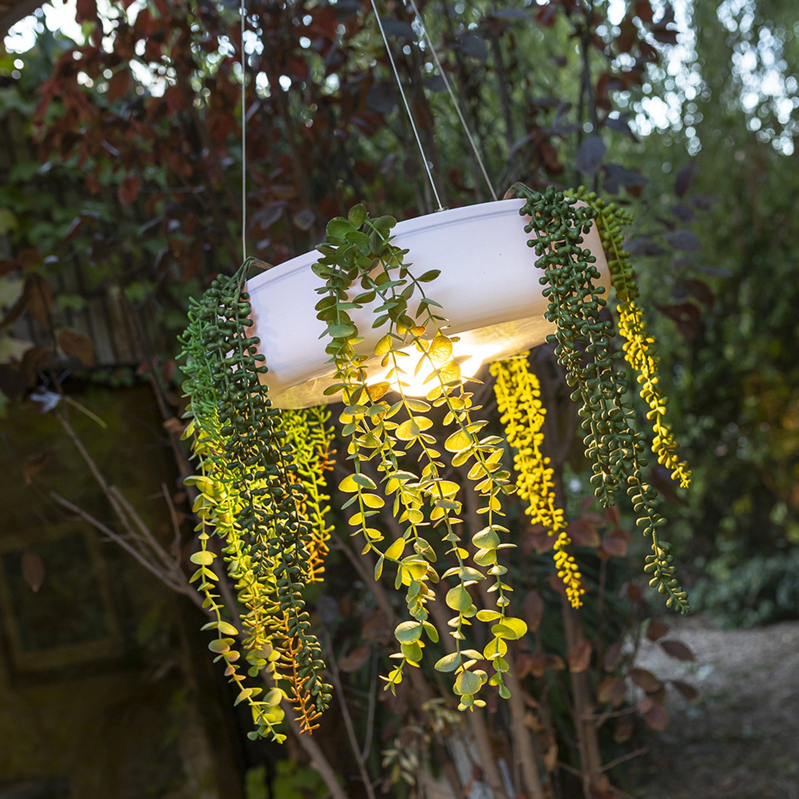 Newgarden Elba LED outdoor hanging light, plant insert
